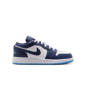 Jordan 1 Low "Midnight Navy/University Blue/White" Grade School Boys' Shoe