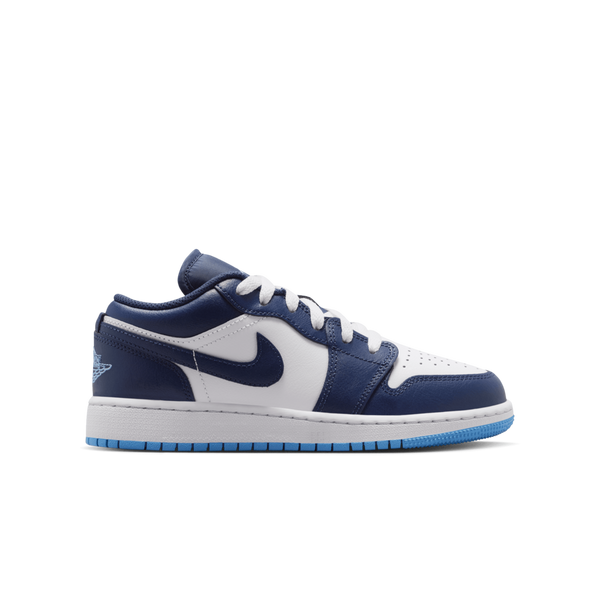 Jordan 1 Low "Midnight Navy/University Blue/White" Grade School Boys' Shoe