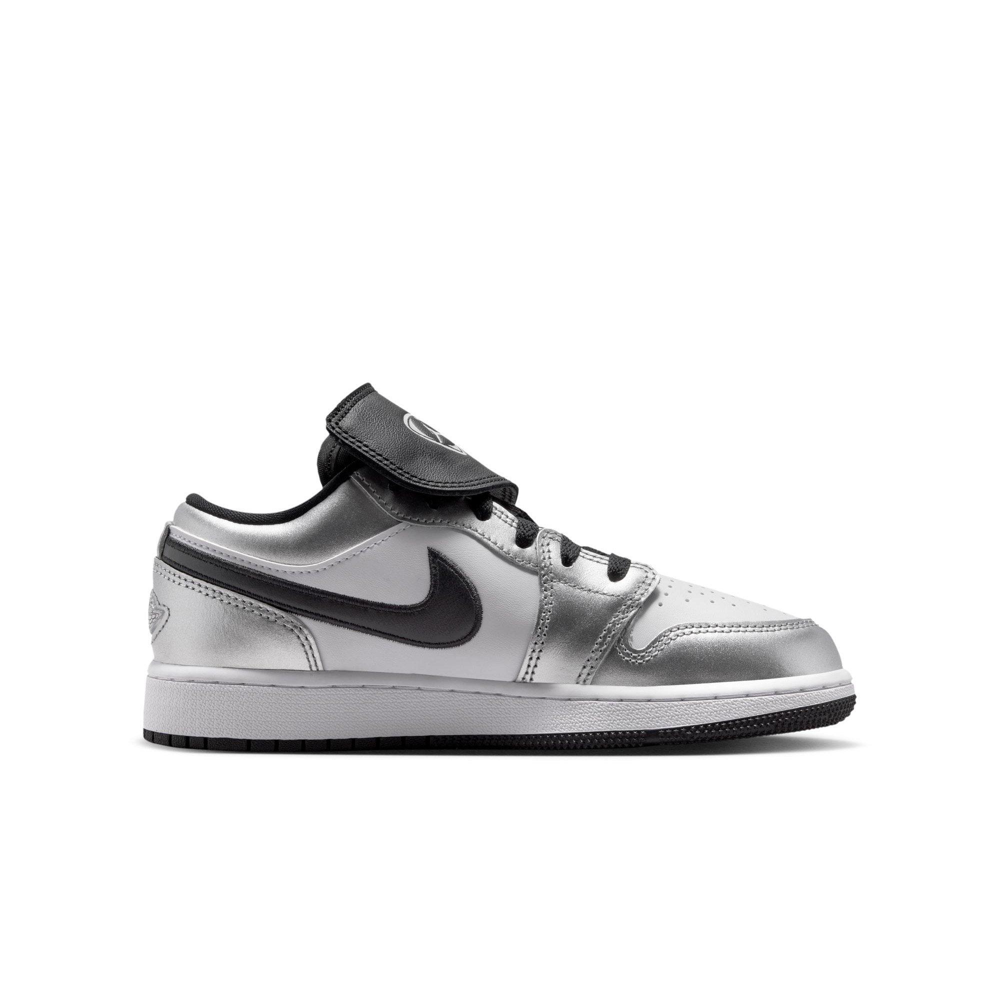 Jordan 1 Low SE Grade School Boys' "White/Black/Metallic Silver" Shoe