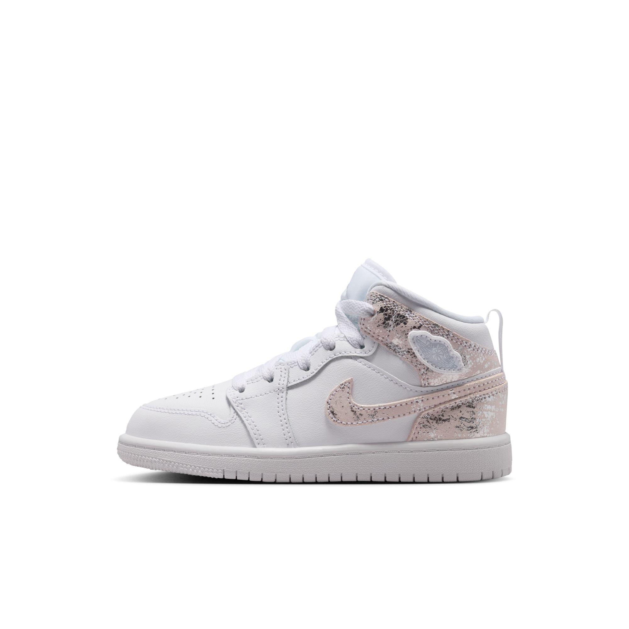 Jordan 1 Mid SE Preschool Boys' "White/Field Silver" Shoe