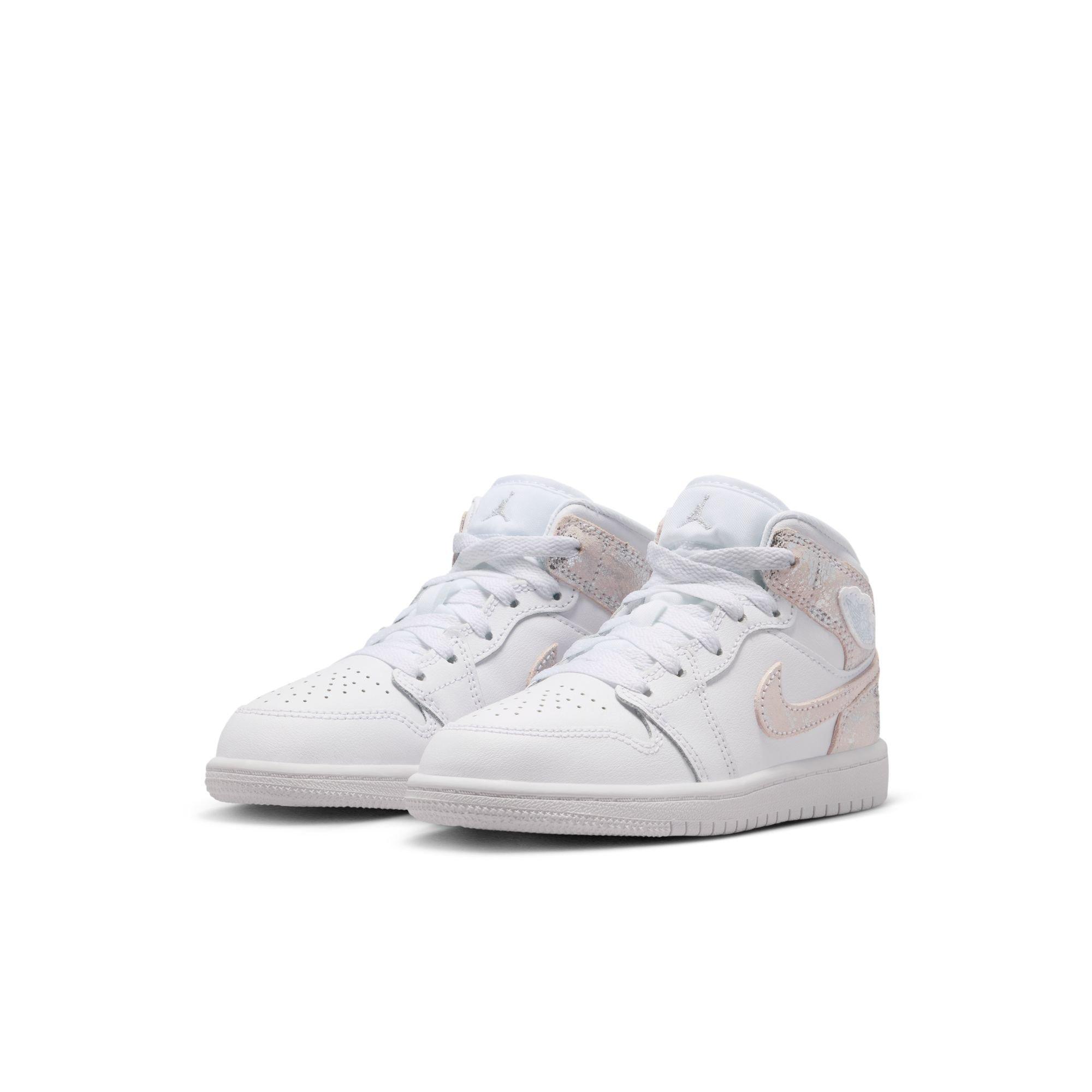 Jordan 1 Mid SE Preschool Boys' "White/Field Silver" Shoe