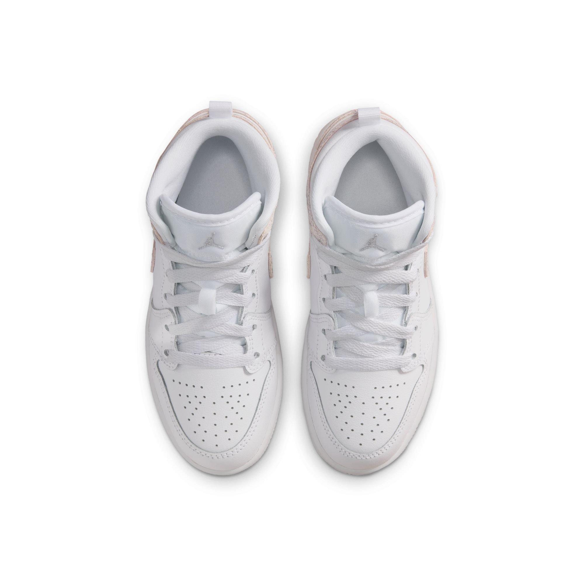Jordan 1 Mid SE Preschool Boys' "White/Field Silver" Shoe