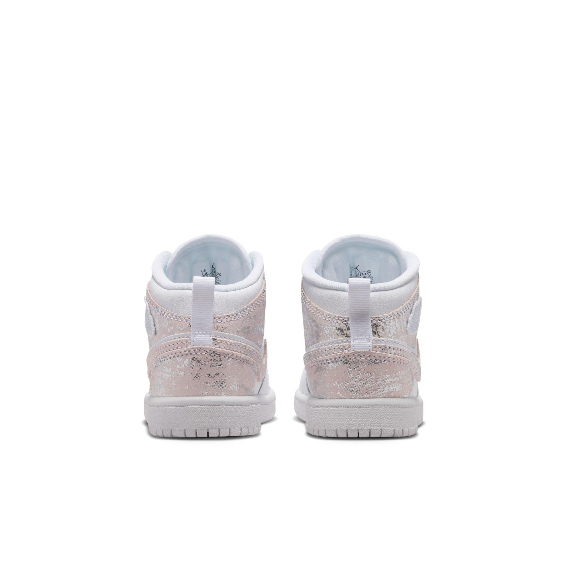 Jordan 1 Mid SE Preschool Boys' "White/Field Silver" Shoe