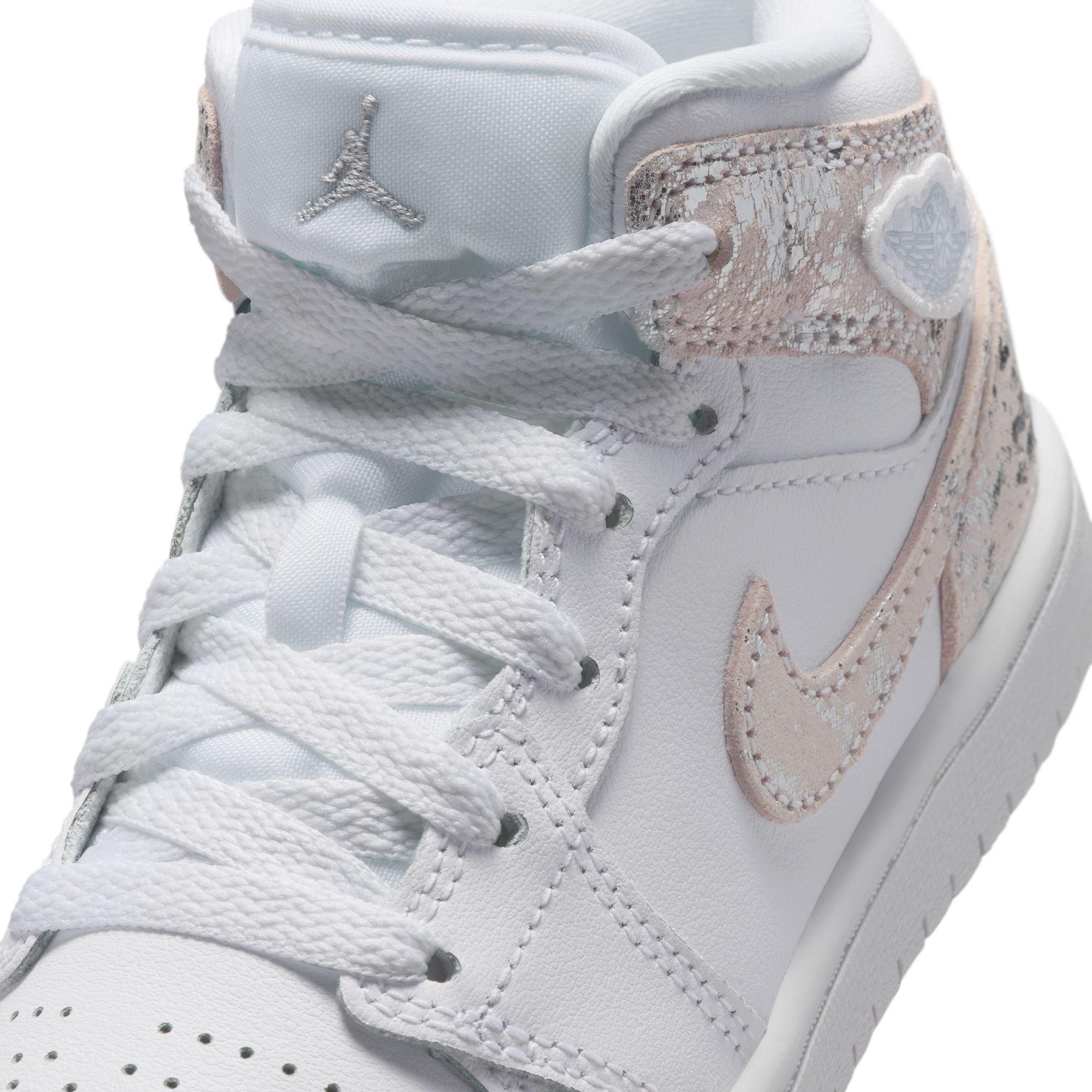 Jordan 1 Mid SE Preschool Boys' "White/Field Silver" Shoe
