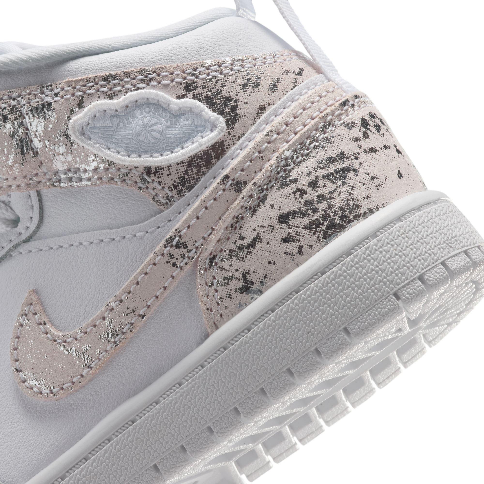 Jordan 1 Mid SE Preschool Boys' "White/Field Silver" Shoe