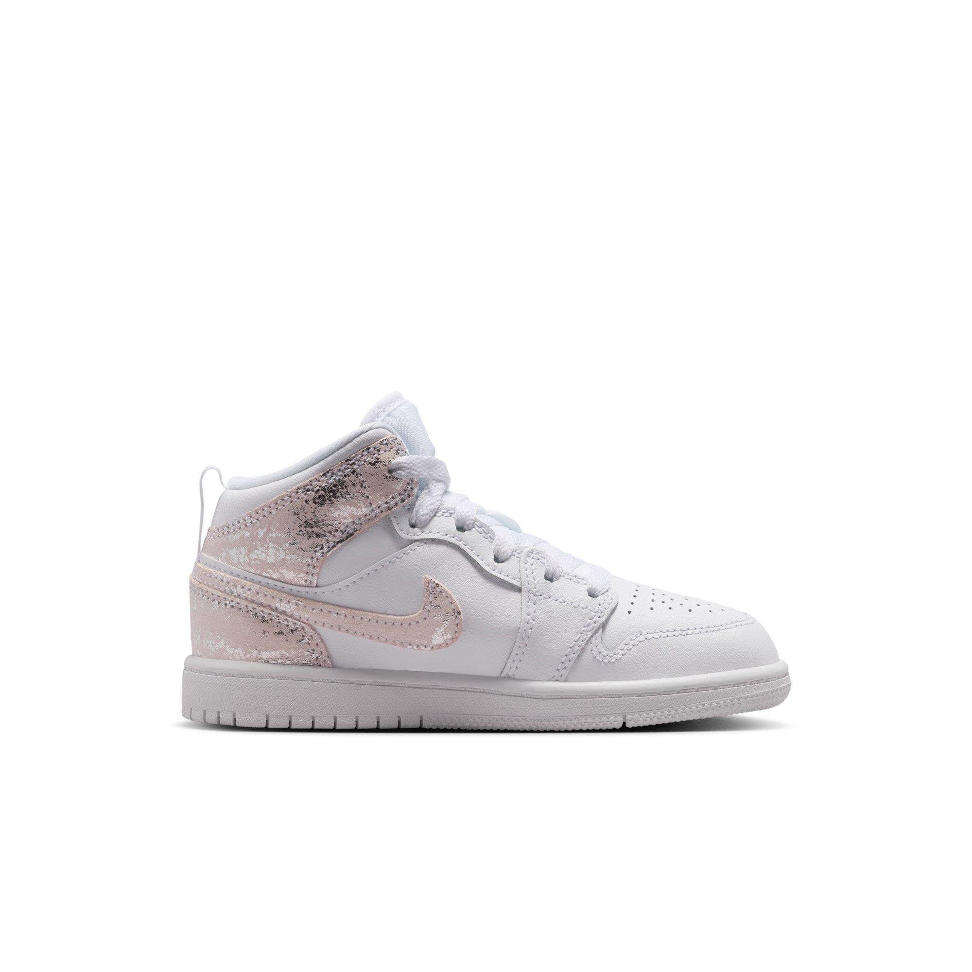 Jordan 1 Mid SE Preschool Boys' "White/Field Silver" Shoe