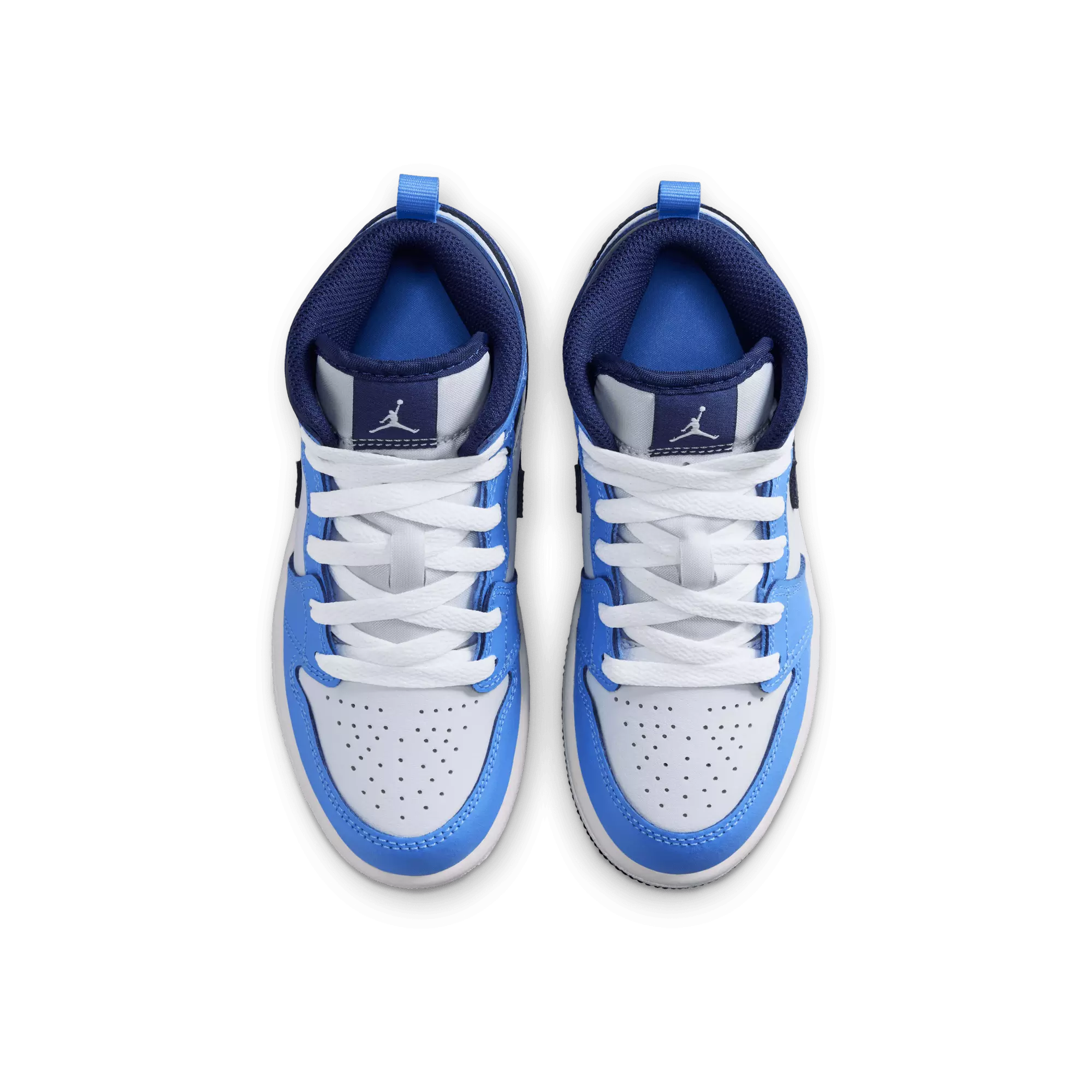 Jordan 1 Mid "University Blue/Midnight Navy/White" Preschool Boys' Shoe - NAVY/WHITE