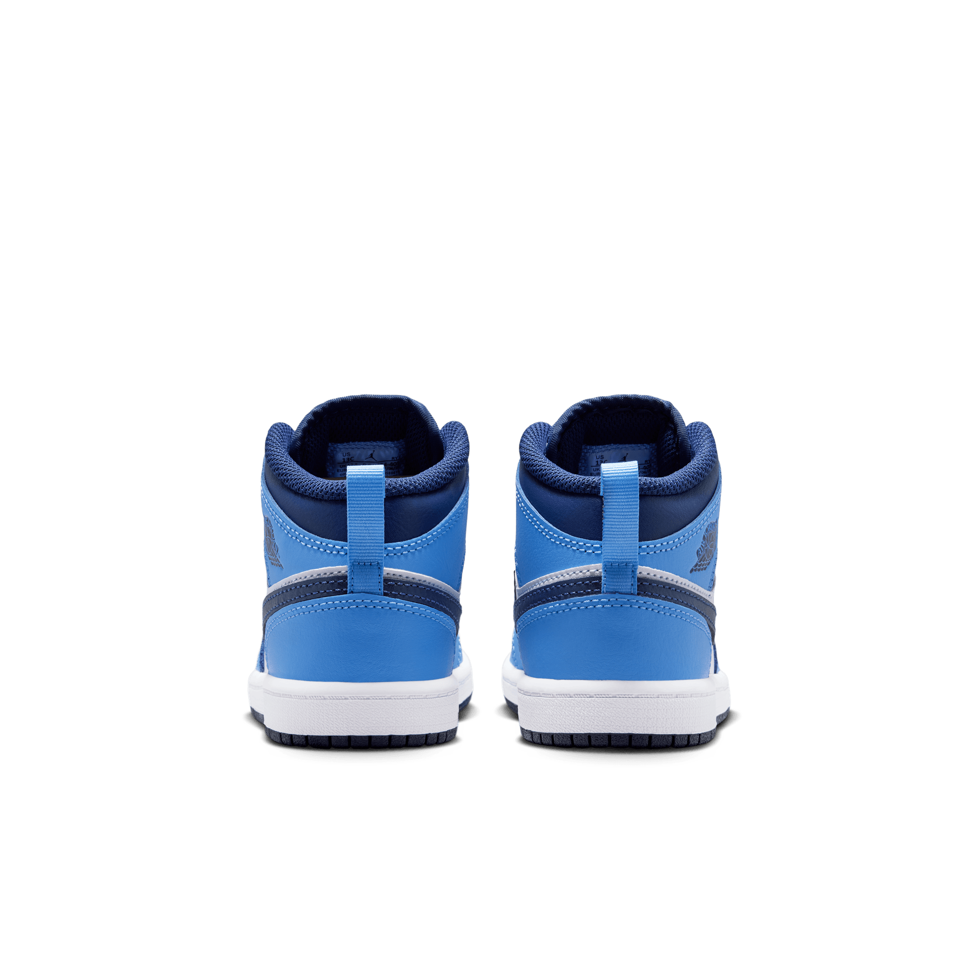 Jordan 1 Mid "University Blue/Midnight Navy/White" Preschool Boys' Shoe - NAVY/WHITE Thumbnail View 7