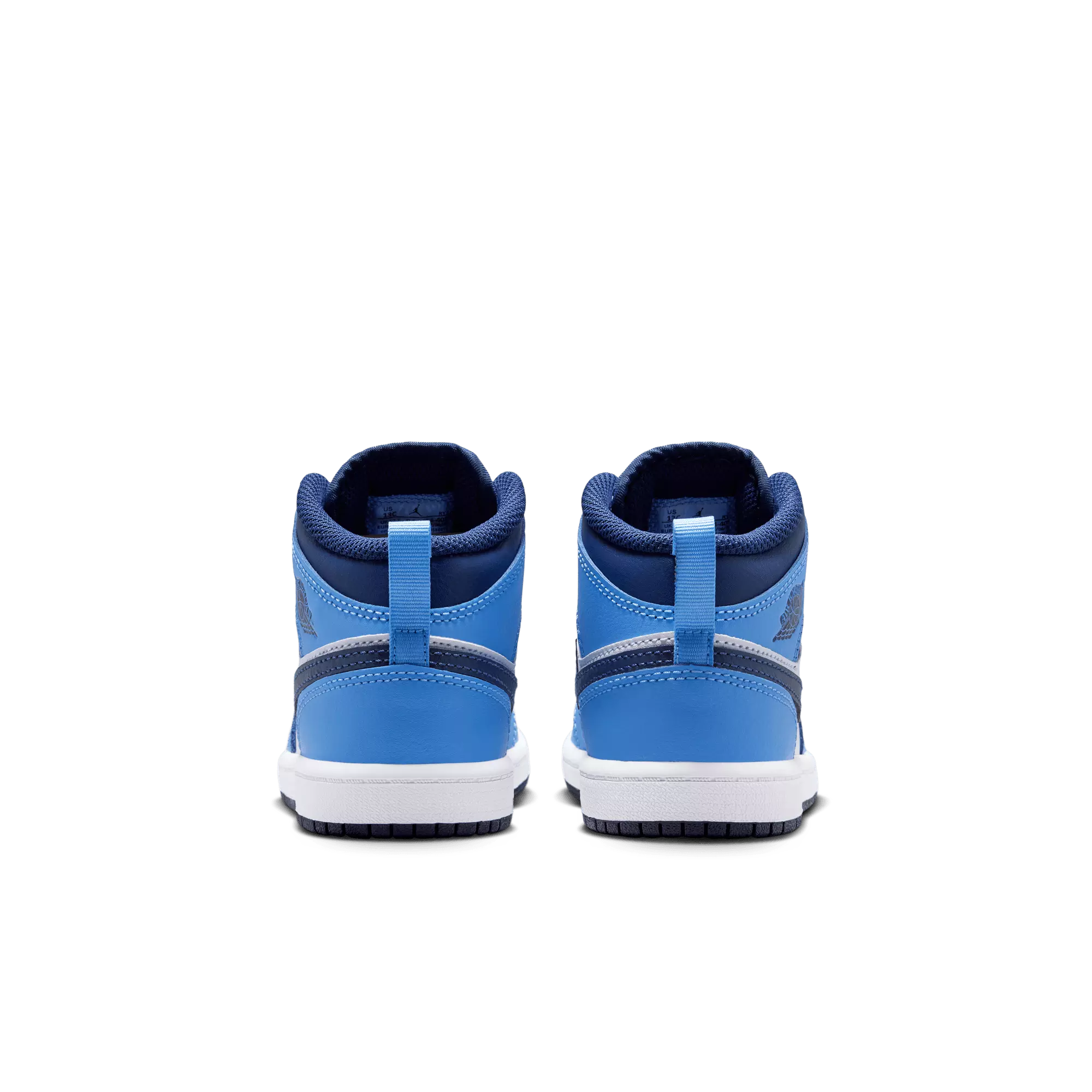 Jordan 1 Mid "University Blue/Midnight Navy/White" Preschool Boys' Shoe - NAVY/WHITE