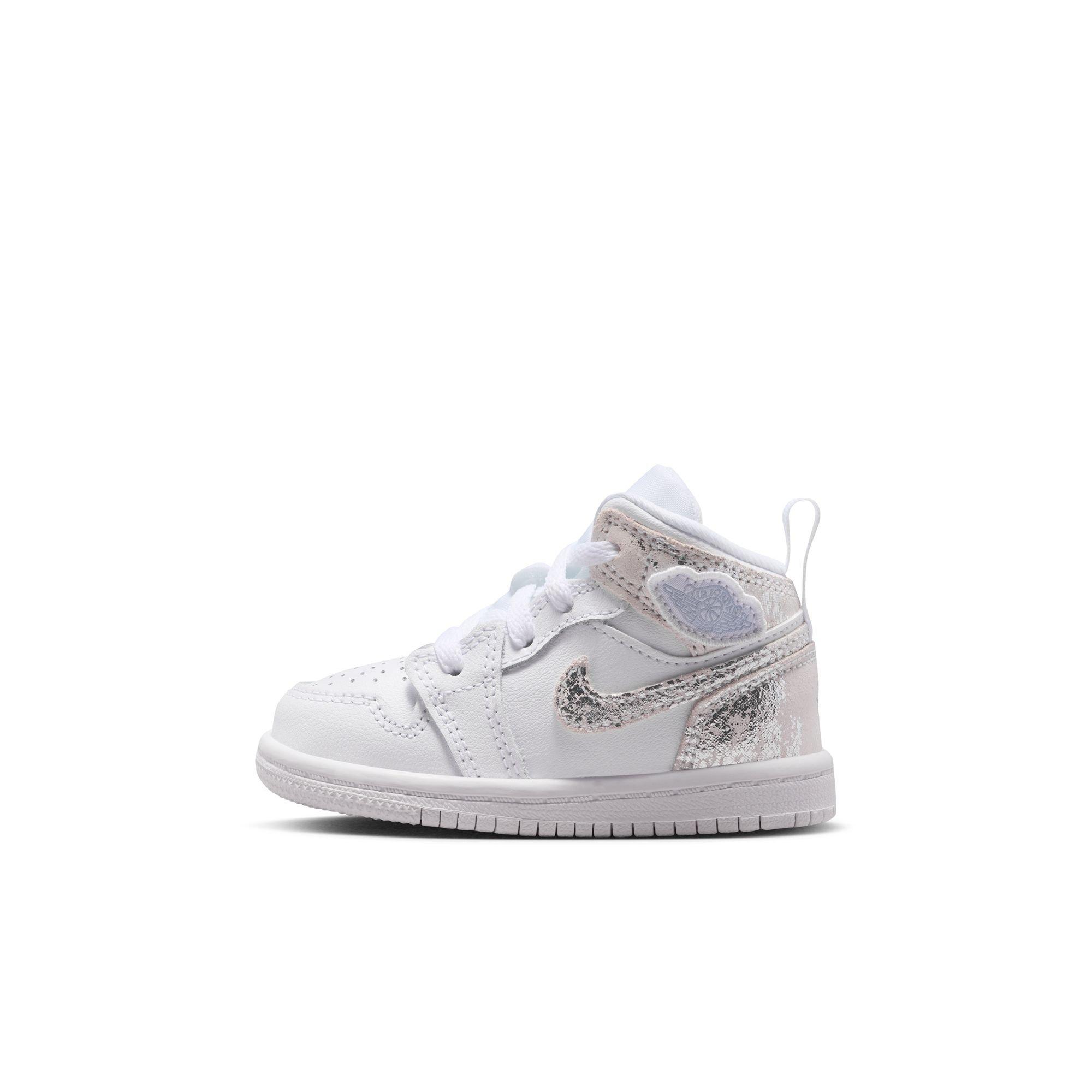 Jordan 1 Mid SE "White/Field Silver" Toddler Boys' Shoe - WHITE/SILVER Thumbnail View 3