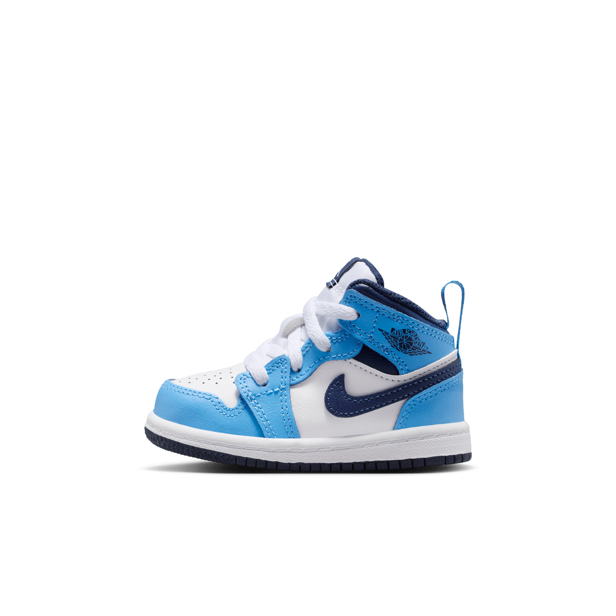 Jordan 1 Mid "University Blue/Midnight Navy/White" Toddler Boys' Shoe - NAVY/WHITE Thumbnail View 3