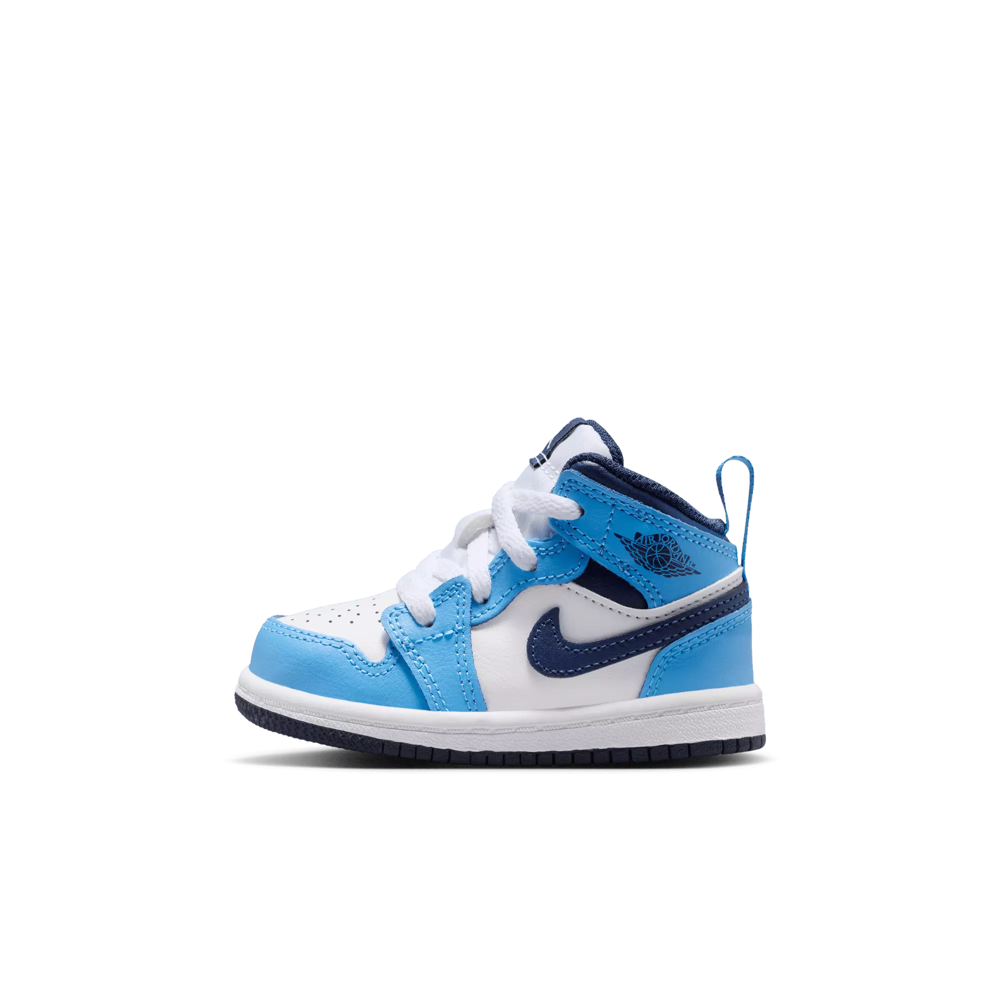 Jordan 1 Mid "University Blue/Midnight Navy/White" Toddler Boys' Shoe - NAVY/WHITE