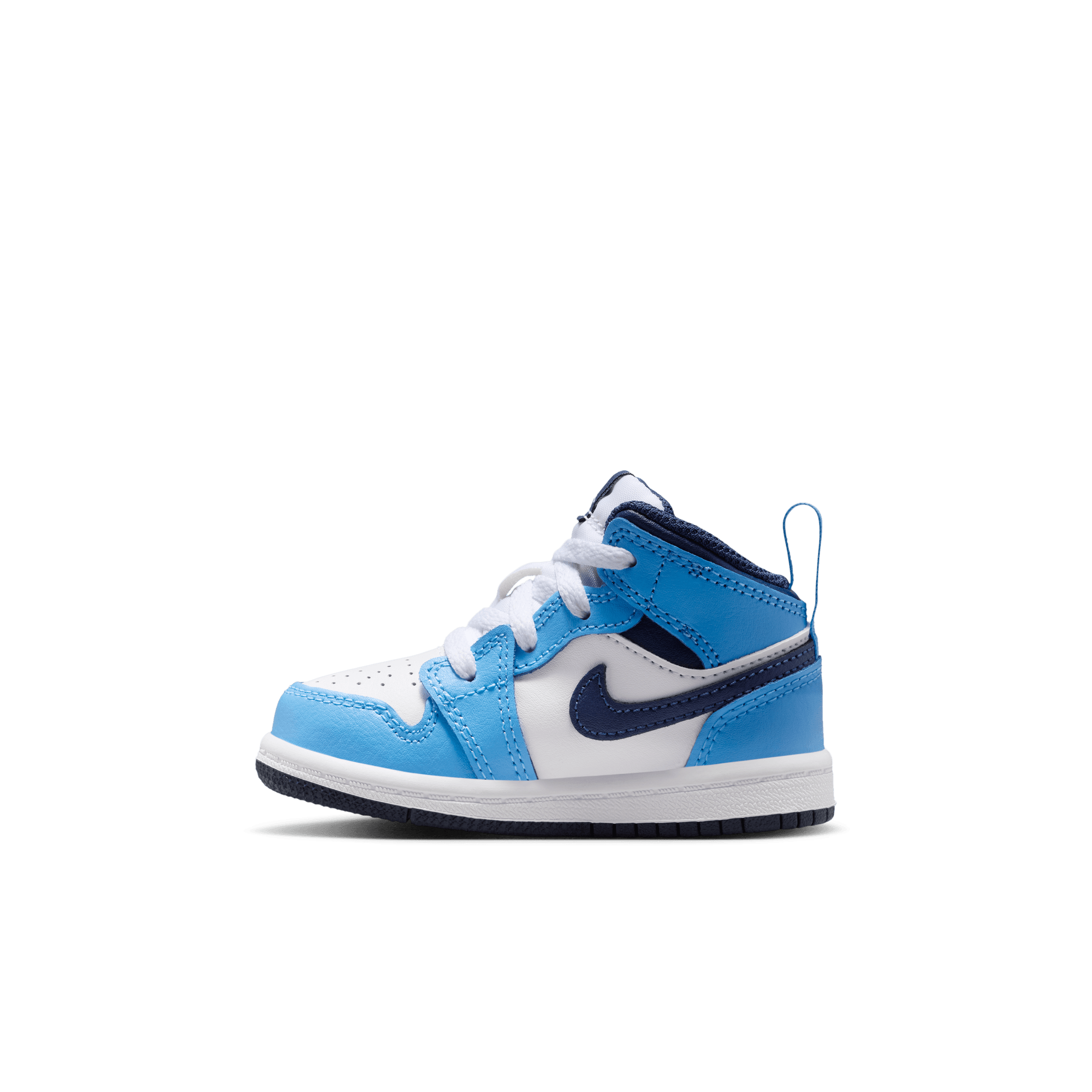 Jordan 1 Mid "University Blue/Midnight Navy/White" Toddler Boys' Shoe - NAVY/WHITE Thumbnail View 4