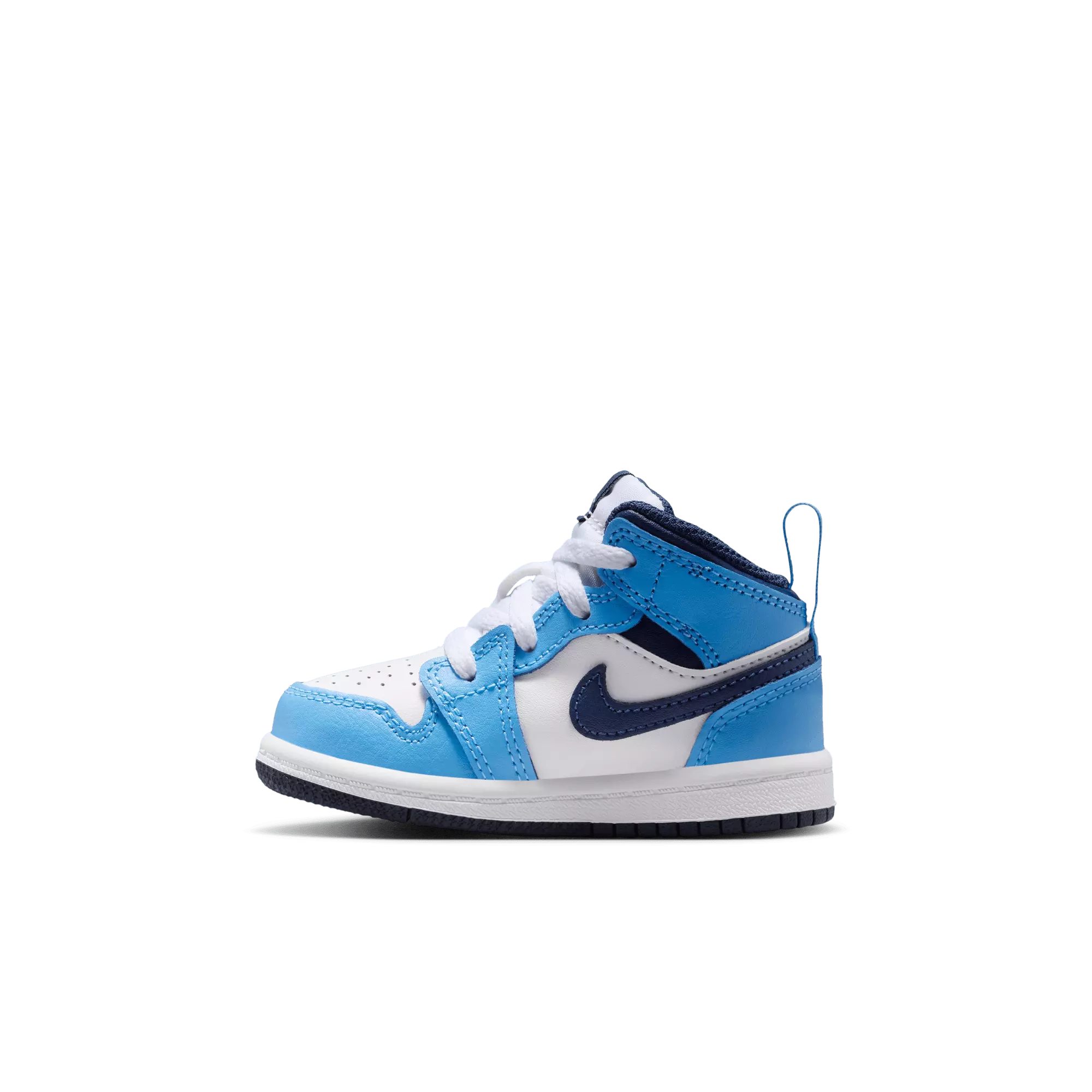 Jordan 1 Mid "University Blue/Midnight Navy/White" Toddler Boys' Shoe - NAVY/WHITE