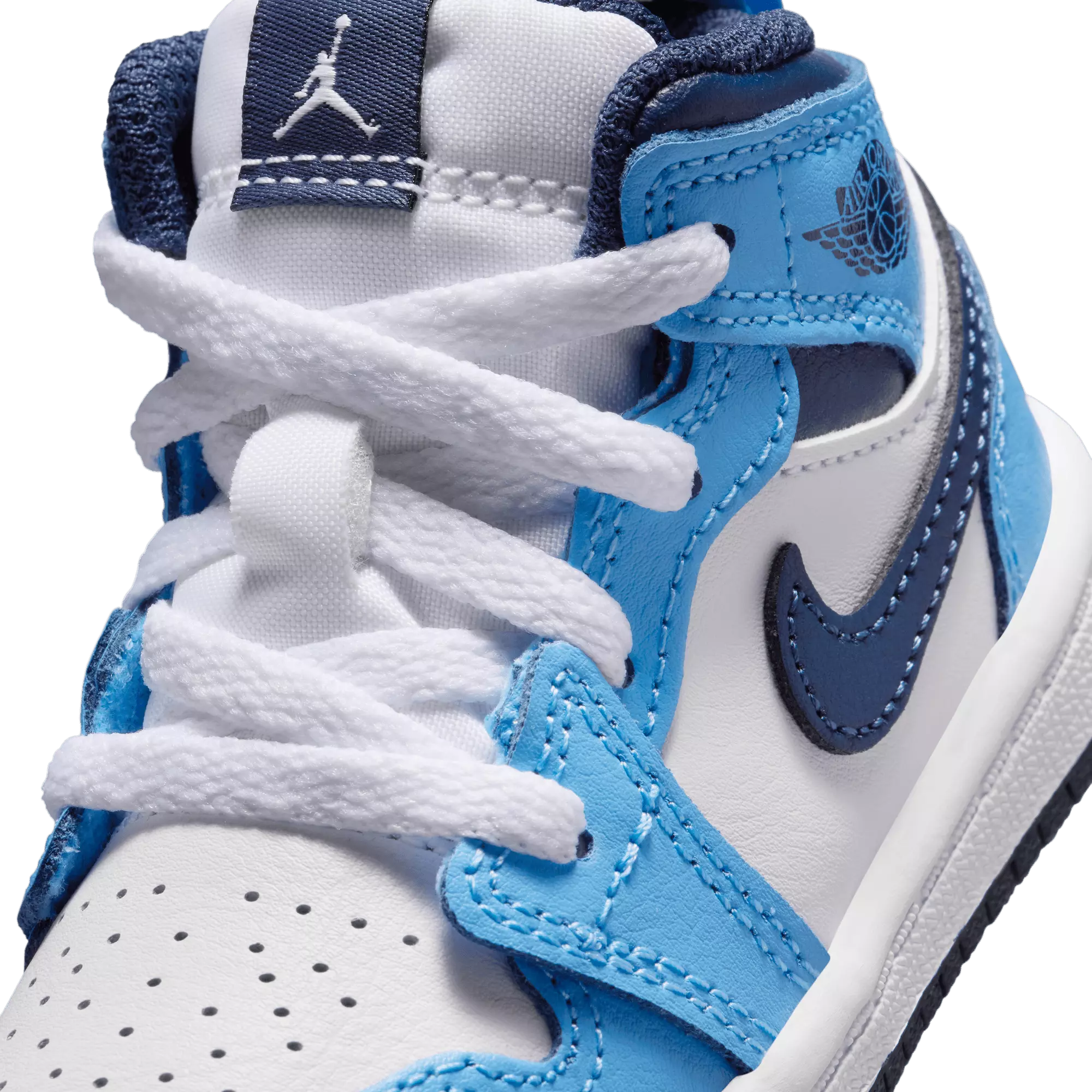Jordan 1 Mid "University Blue/Midnight Navy/White" Toddler Boys' Shoe - NAVY/WHITE