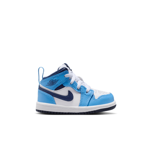 Jordan 1 Mid "University Blue/Midnight Navy/White" Toddler Boys' Shoe