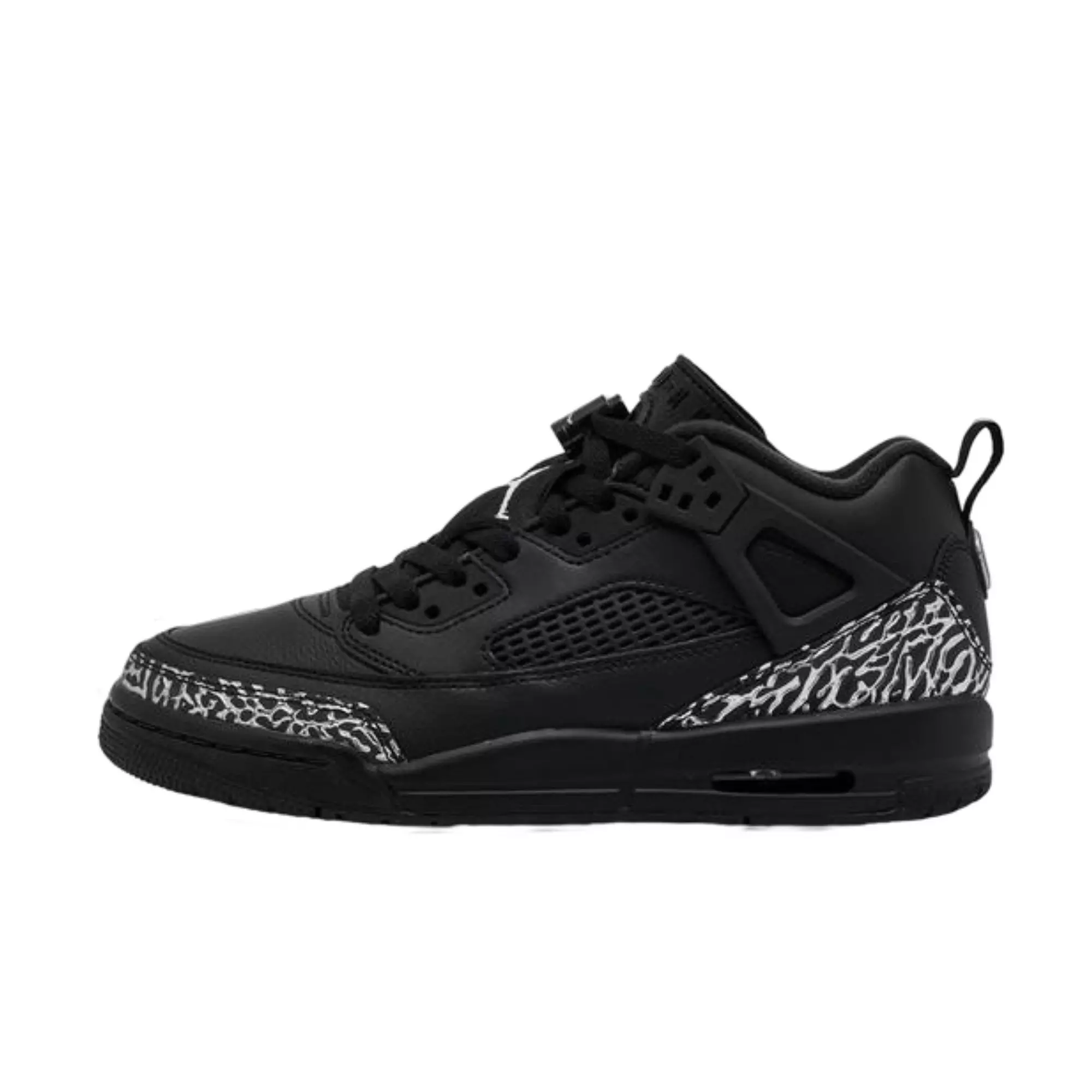 Jordan Spizike Low "Black/Metallic Silver" Grade School Boys' Shoe - BLACK/SILVER