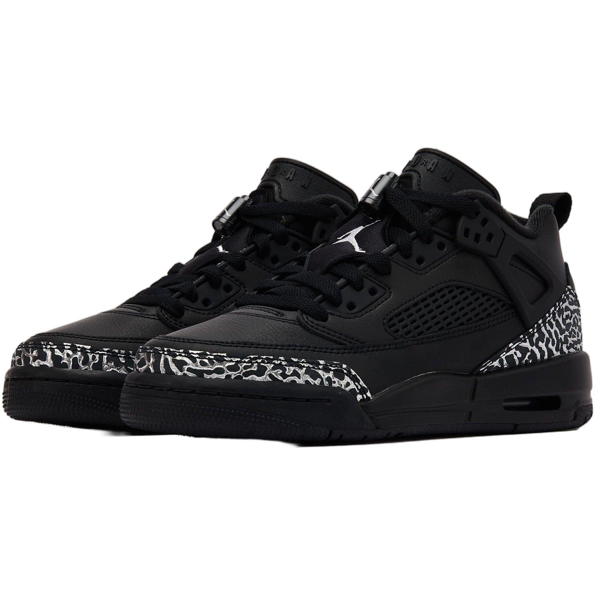 Jordan Spizike Low "Black/Metallic Silver" Grade School Boys' Shoe - BLACK/SILVER Thumbnail View 3