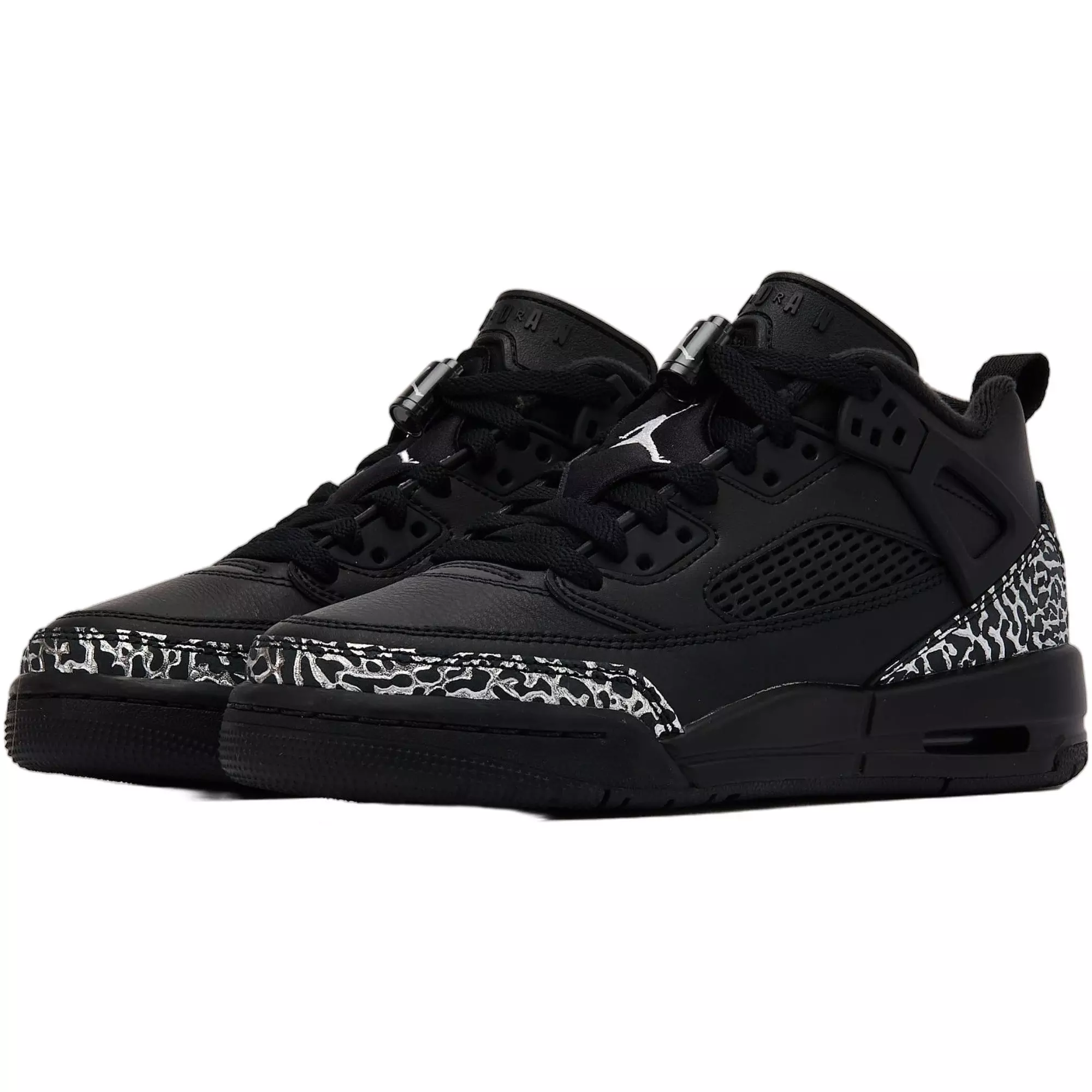 Jordan Spizike Low "Black/Metallic Silver" Grade School Boys' Shoe - BLACK/SILVER