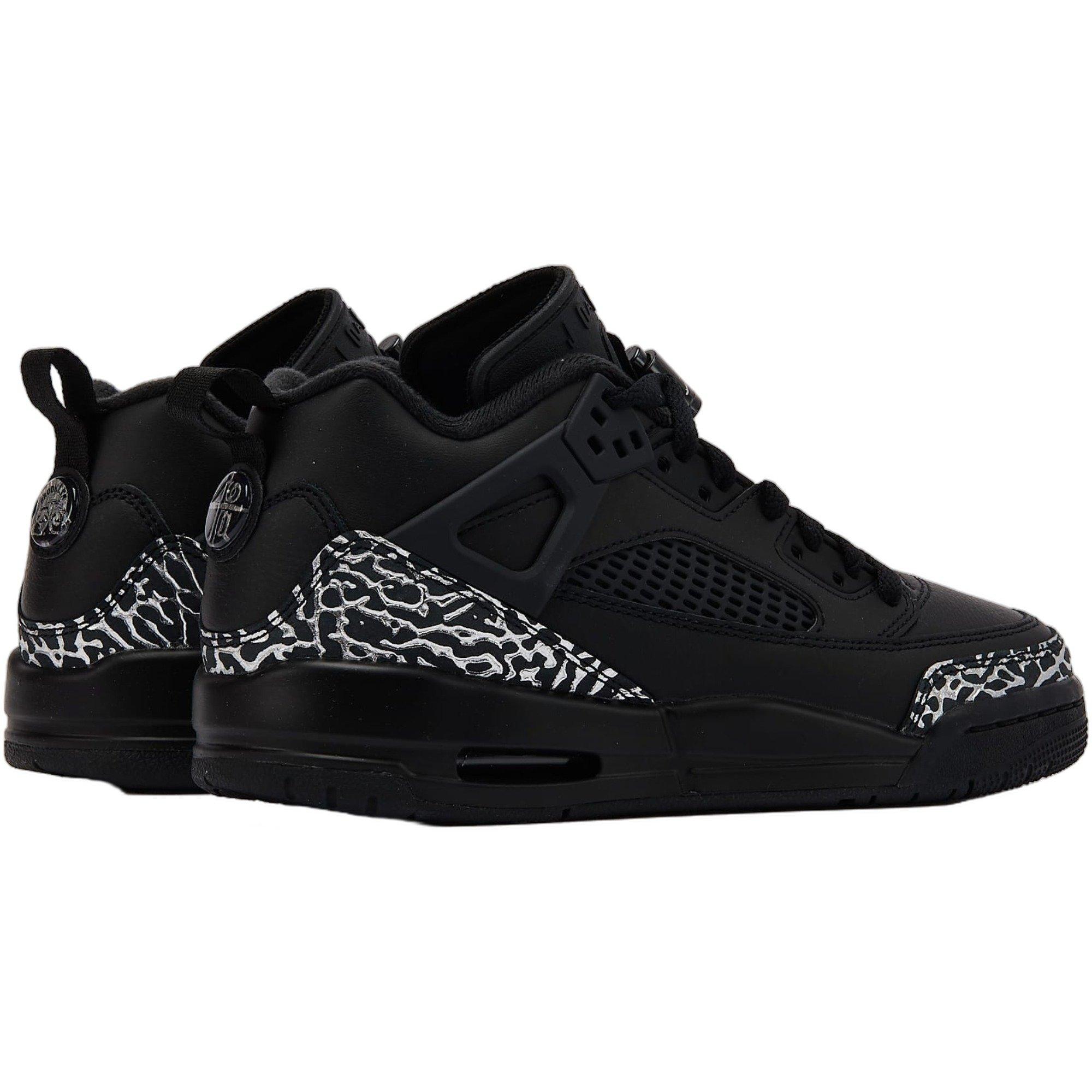 Jordan Spizike Low "Black/Metallic Silver" Grade School Boys' Shoe - BLACK/SILVER Thumbnail View 4