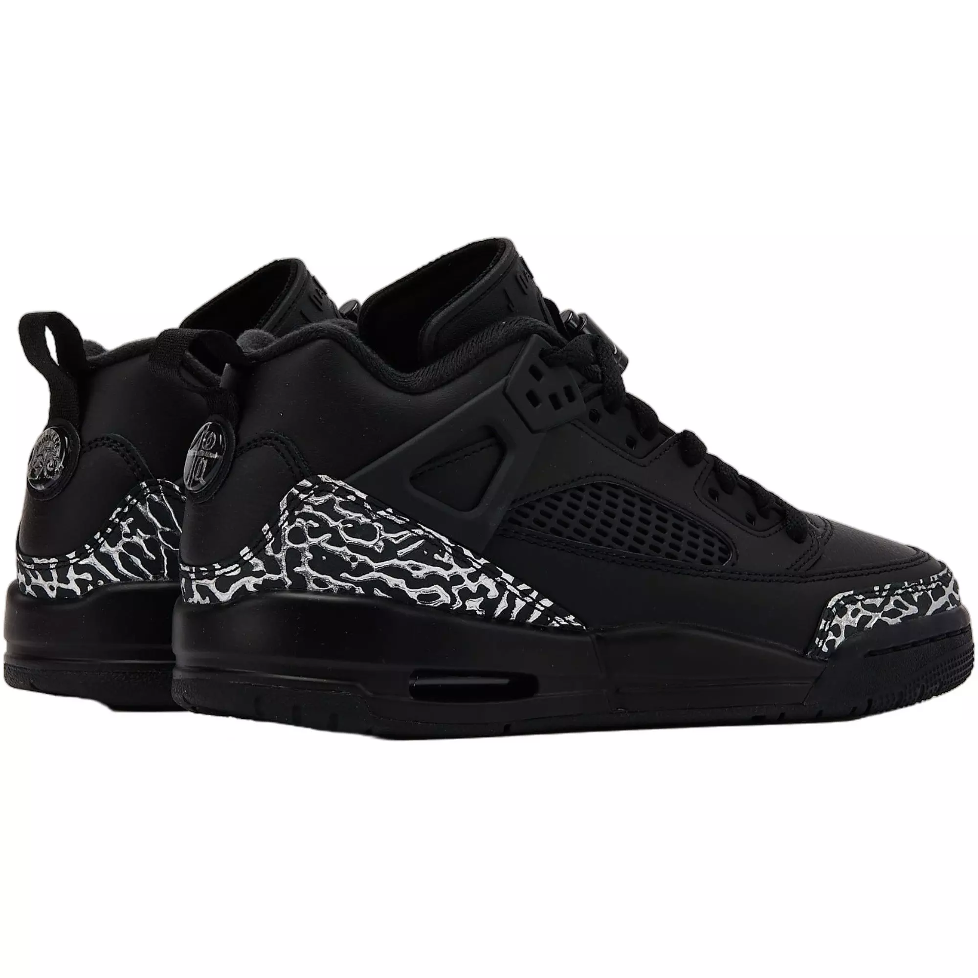 Jordan Spizike Low "Black/Metallic Silver" Grade School Boys' Shoe - BLACK/SILVER