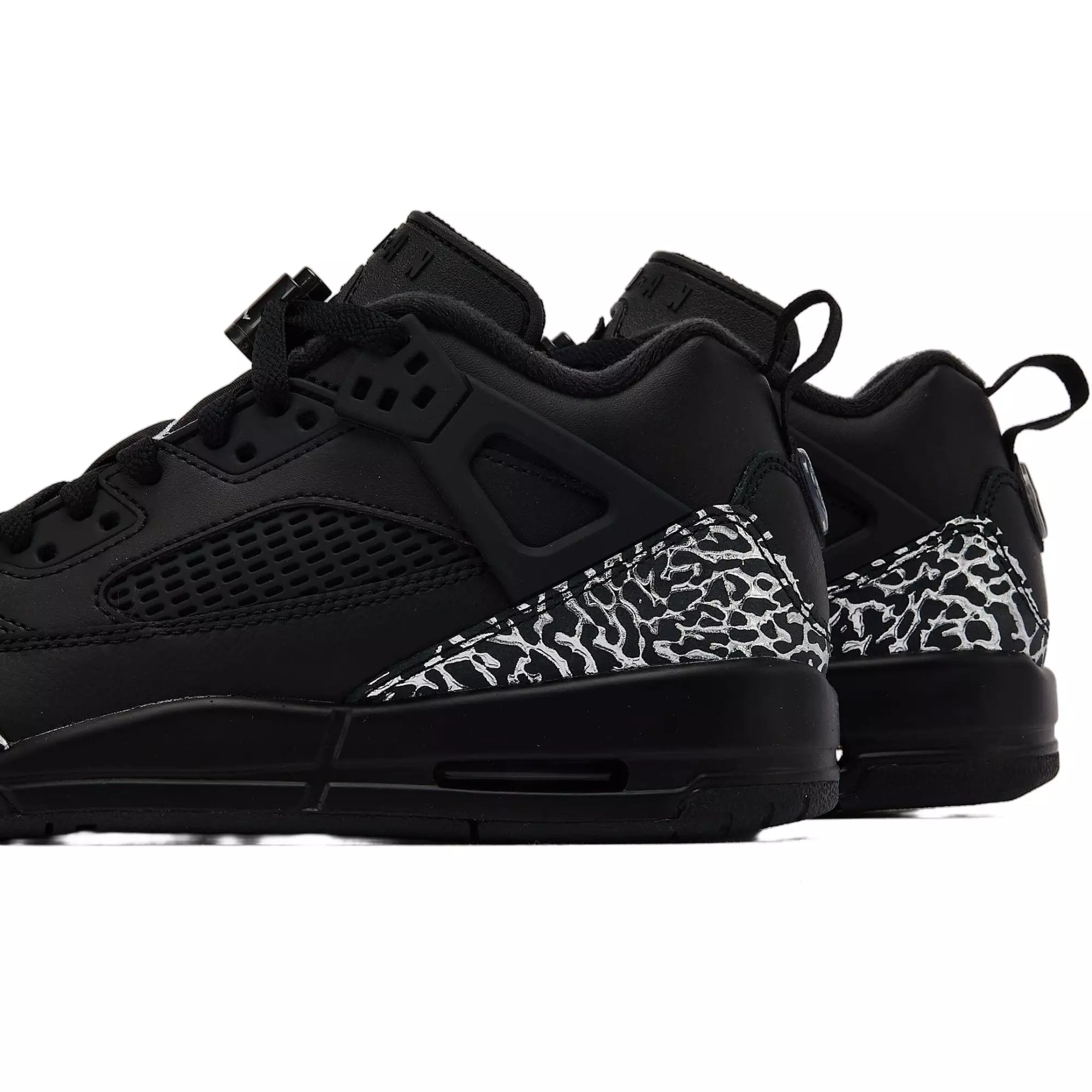 Jordan Spizike Low "Black/Metallic Silver" Grade School Boys' Shoe - BLACK/SILVER