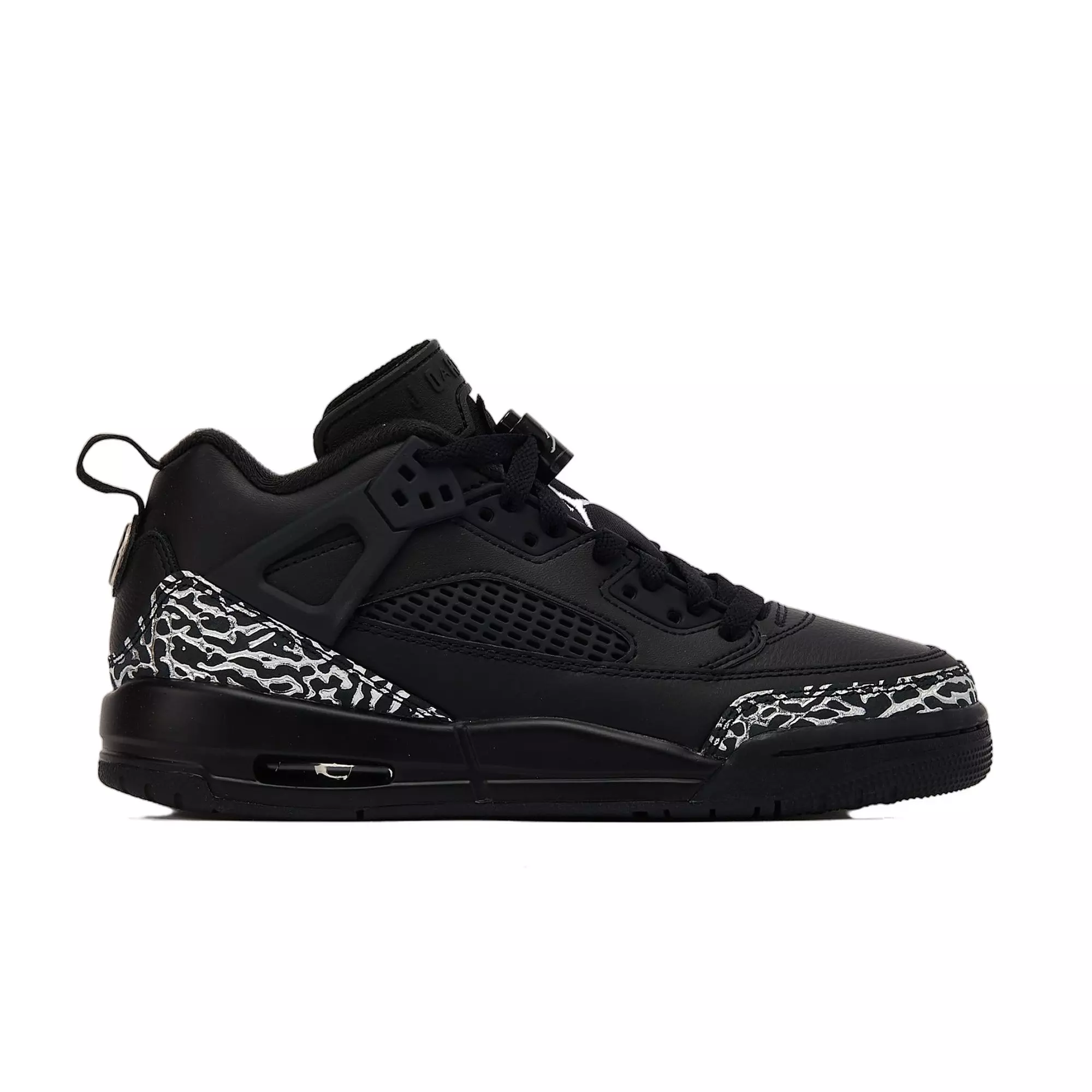 Jordan Spizike Low "Black/Metallic Silver" Grade School Boys' Shoe - BLACK/SILVER