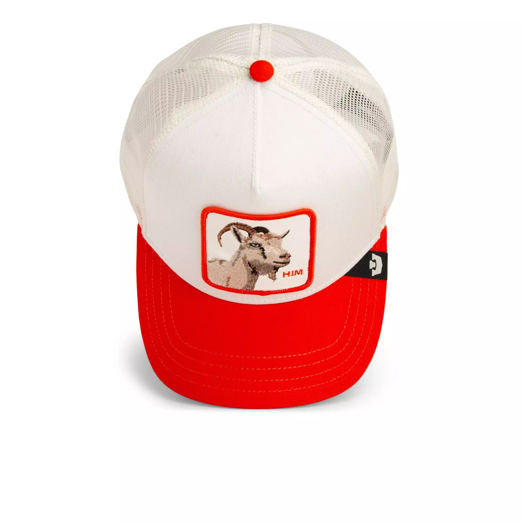 Goorin' Bros GOAT He's Him Trucker Snapback Hat-White/Red - WHITE/RED