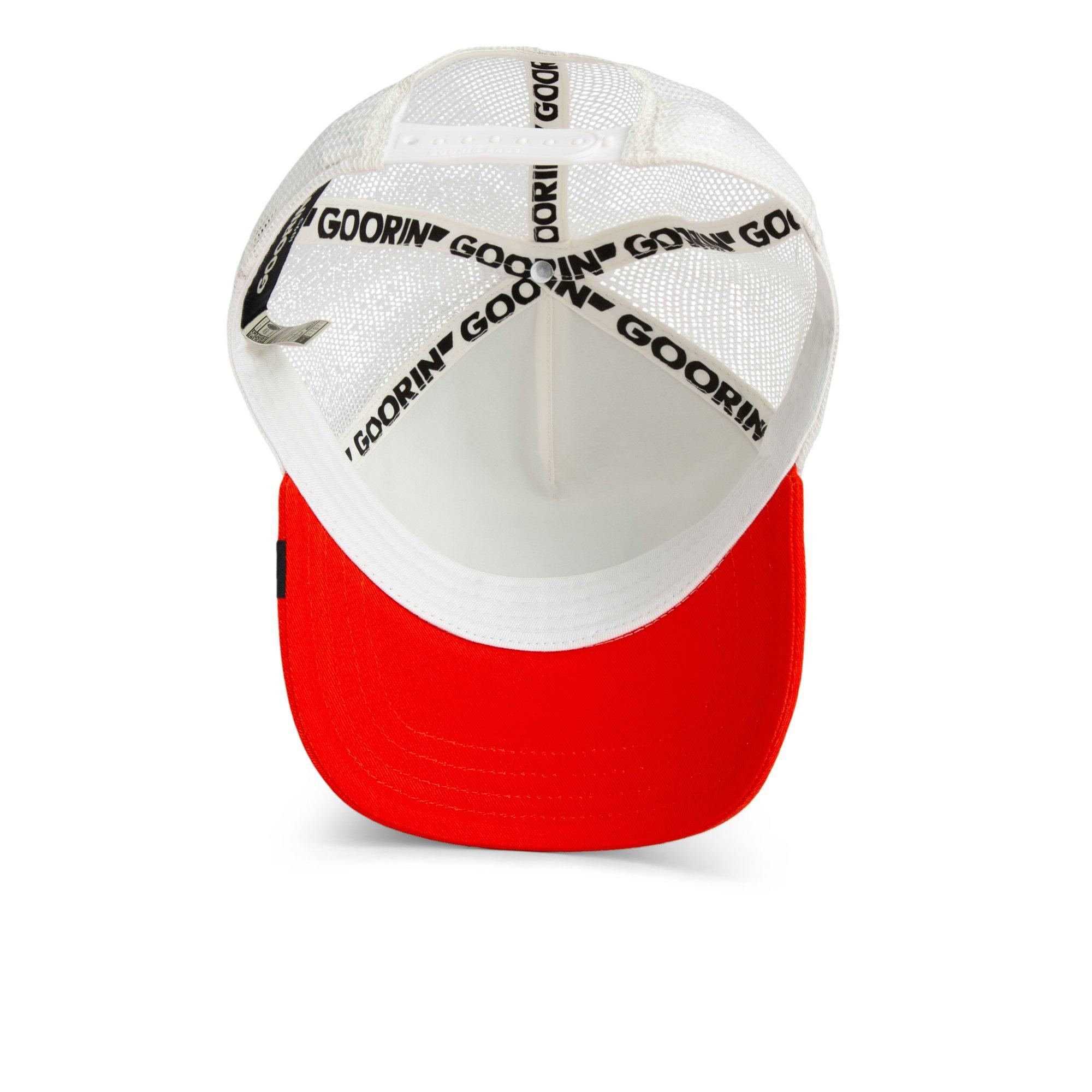 RARE Goorin Bros patent red an white hat Goorin Bros BIG RED Cock PU patent leather trucker hat  main image 2