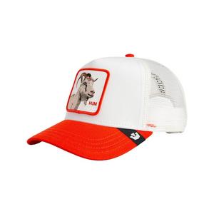 Goorin' Bros GOAT He's Him Trucker Snapback Hat-White/Red