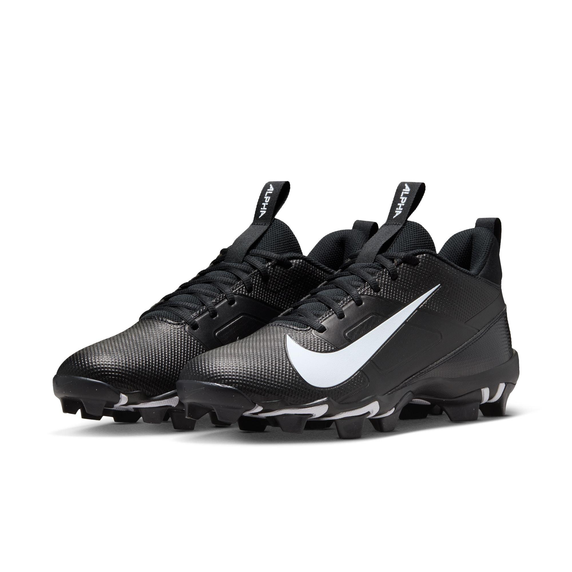Nike Alpha Menace 4 Shark "Black/White" Men's Football Cleat - BLACK/WHITE Thumbnail View 5