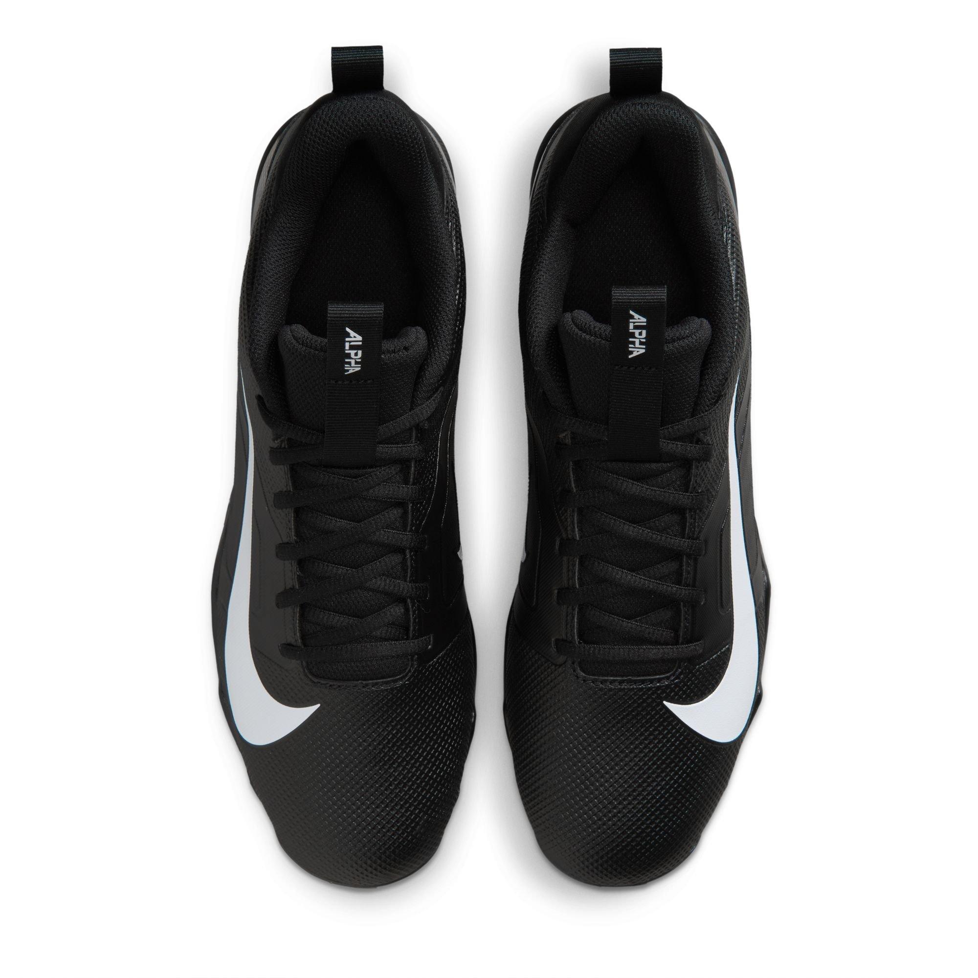 Nike Alpha Menace 4 Shark "Black/White" Men's Football Cleat - BLACK/WHITE Thumbnail View 8