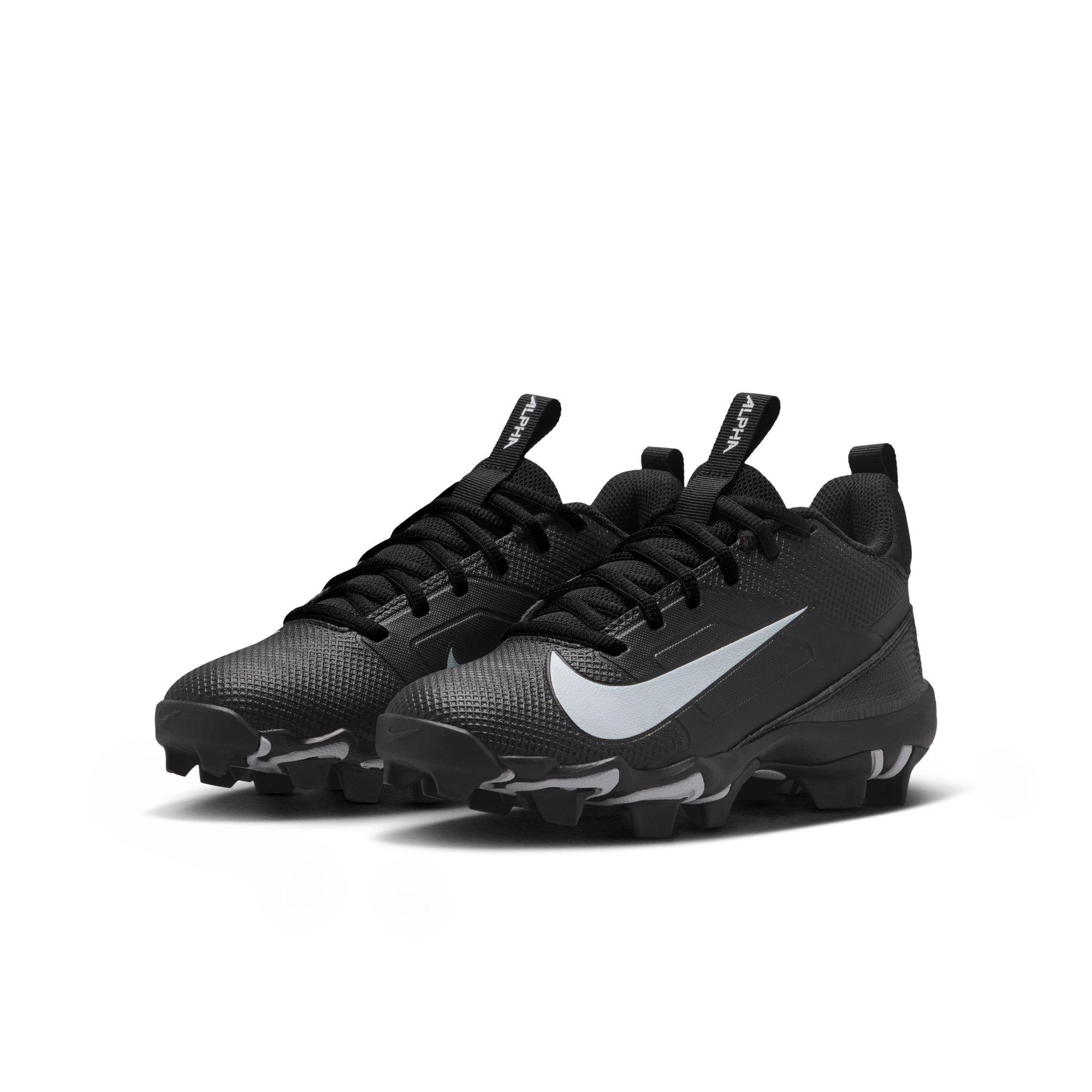 Nike Alpha Shark "Black/White" Preschool Boys' Football Cleat - BLACK/WHITE Thumbnail View 5