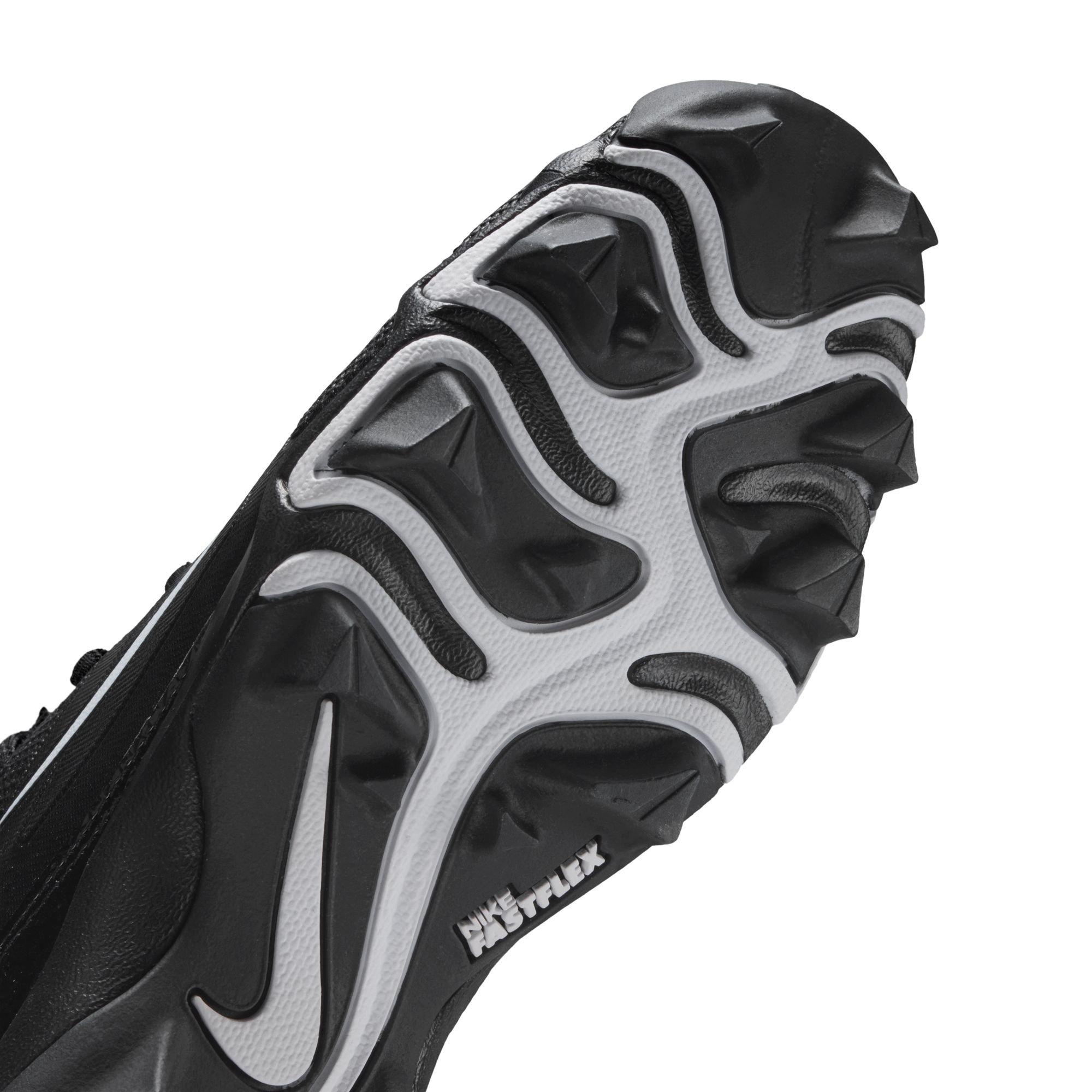 Nike Alpha Shark "Black/White" Grade School Boys' Football Cleat - BLACK/WHITE Thumbnail View 12