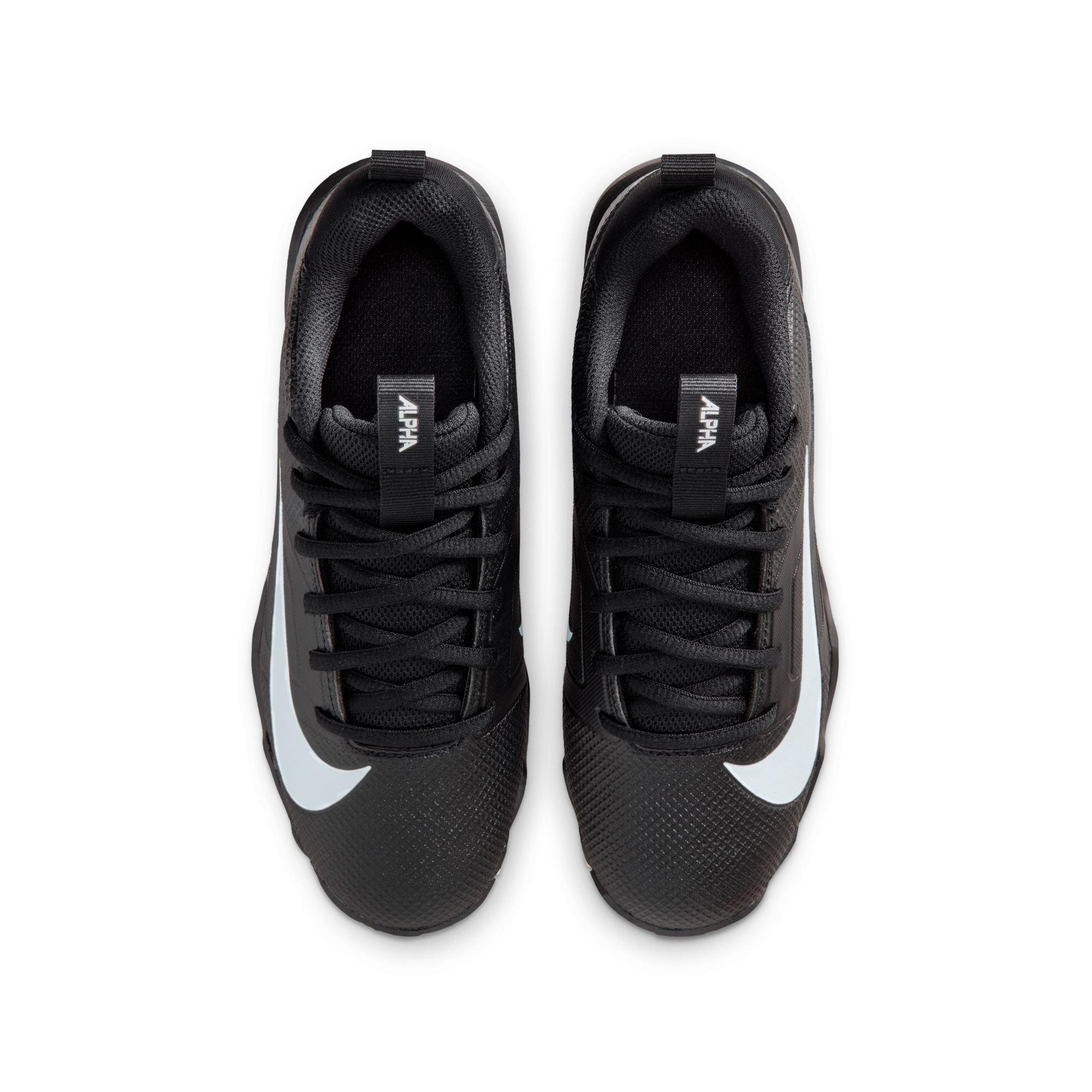 Nike Alpha Shark "Black/White" Grade School Boys' Football Cleat - BLACK/WHITE Thumbnail View 6