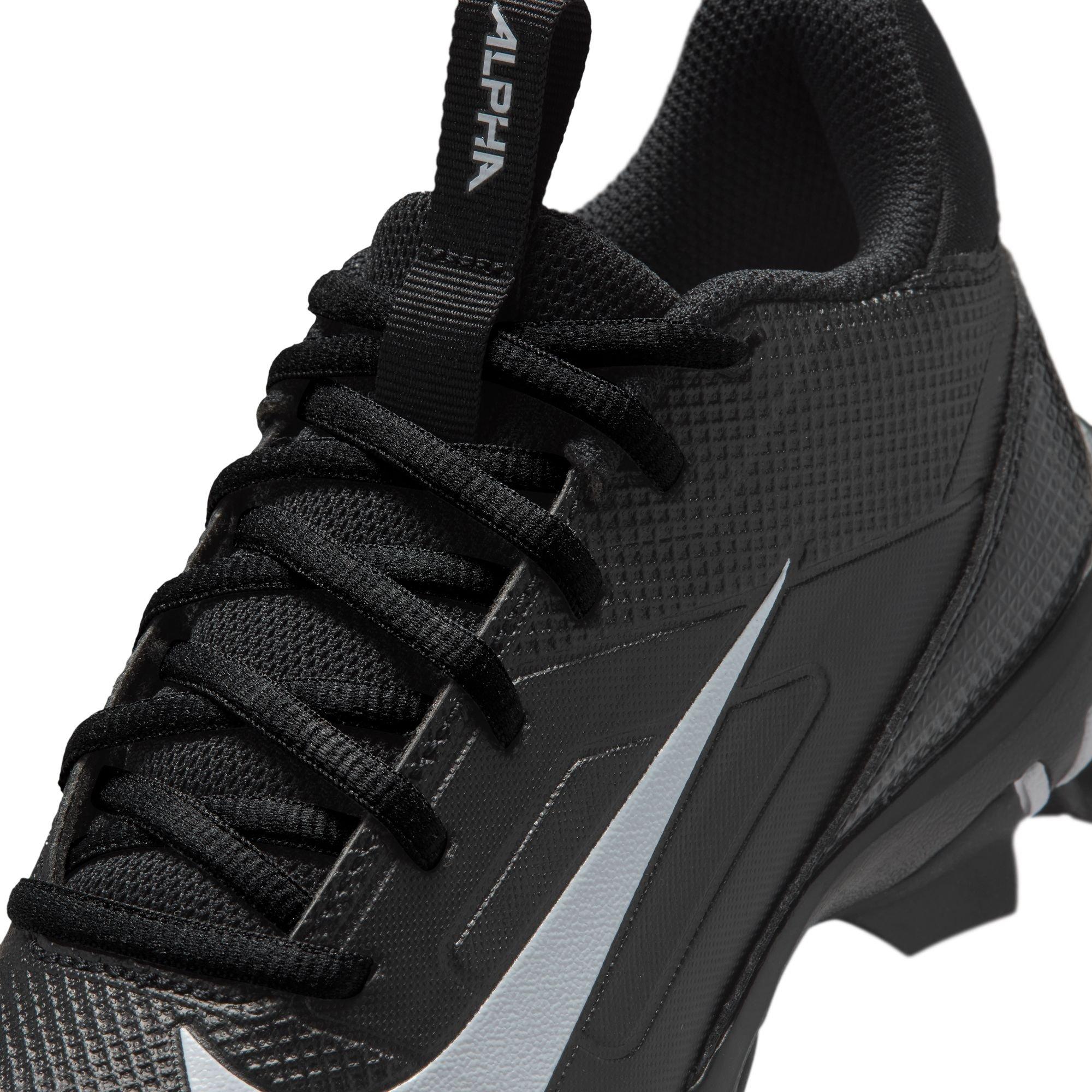 Nike Alpha Shark "Black/White" Grade School Boys' Football Cleat - BLACK/WHITE Thumbnail View 10