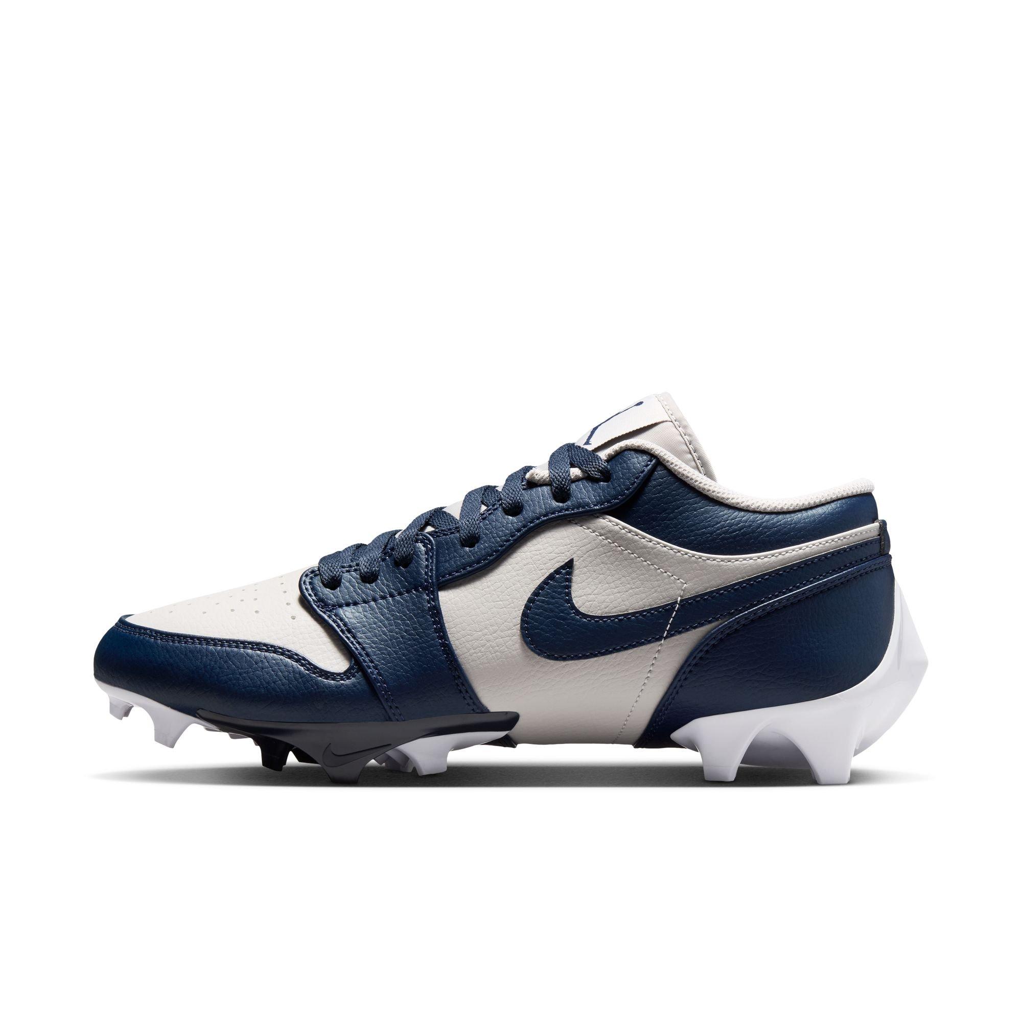 Jordan 1 Low TD "Wolf Grey" Men's Football Cleat - WOLF GREY/COLLEGE NAVY/WHITE Thumbnail View 8