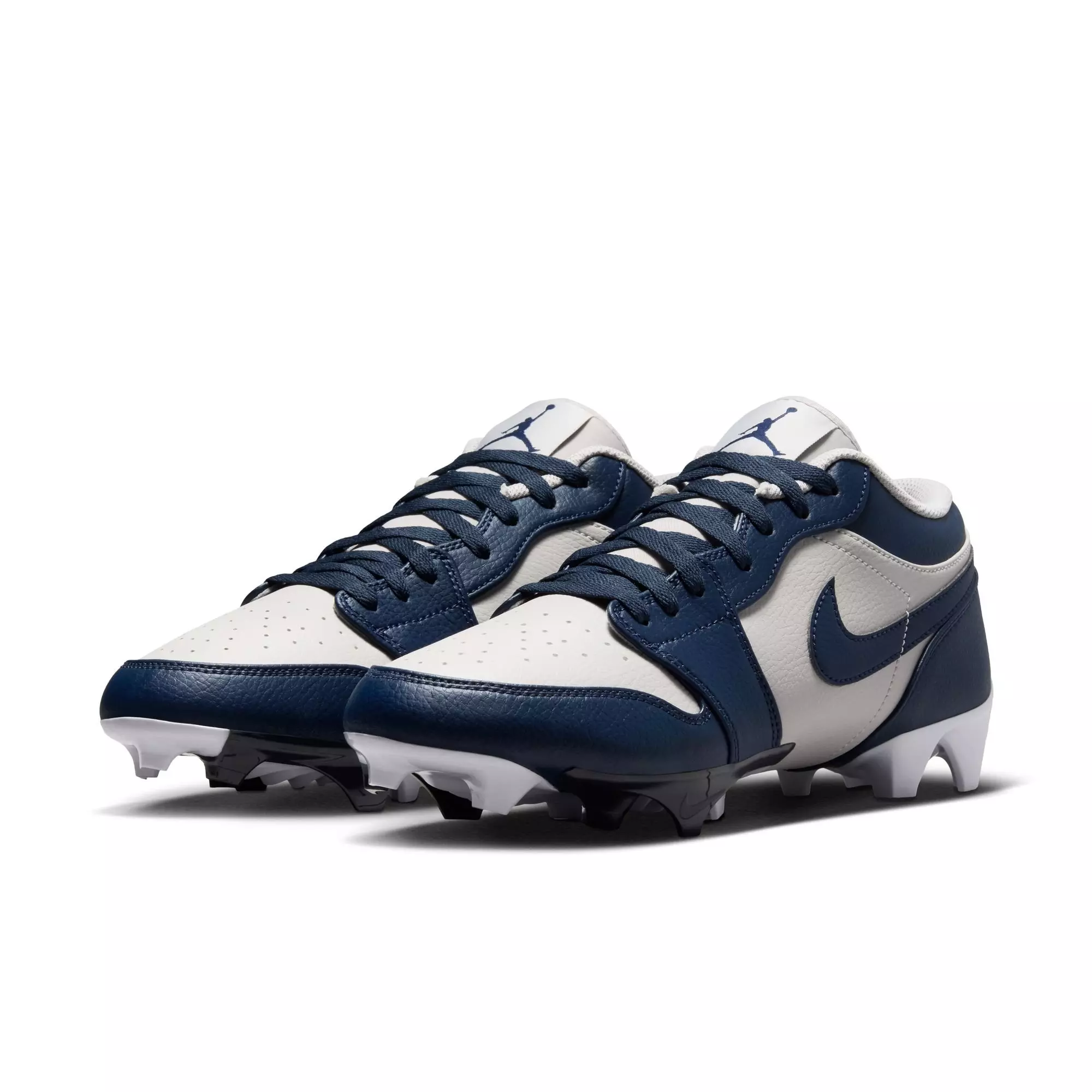 Jordan 1 Low TD "Wolf Grey" Men's Football Cleat - WOLF GREY/COLLEGE NAVY/WHITE