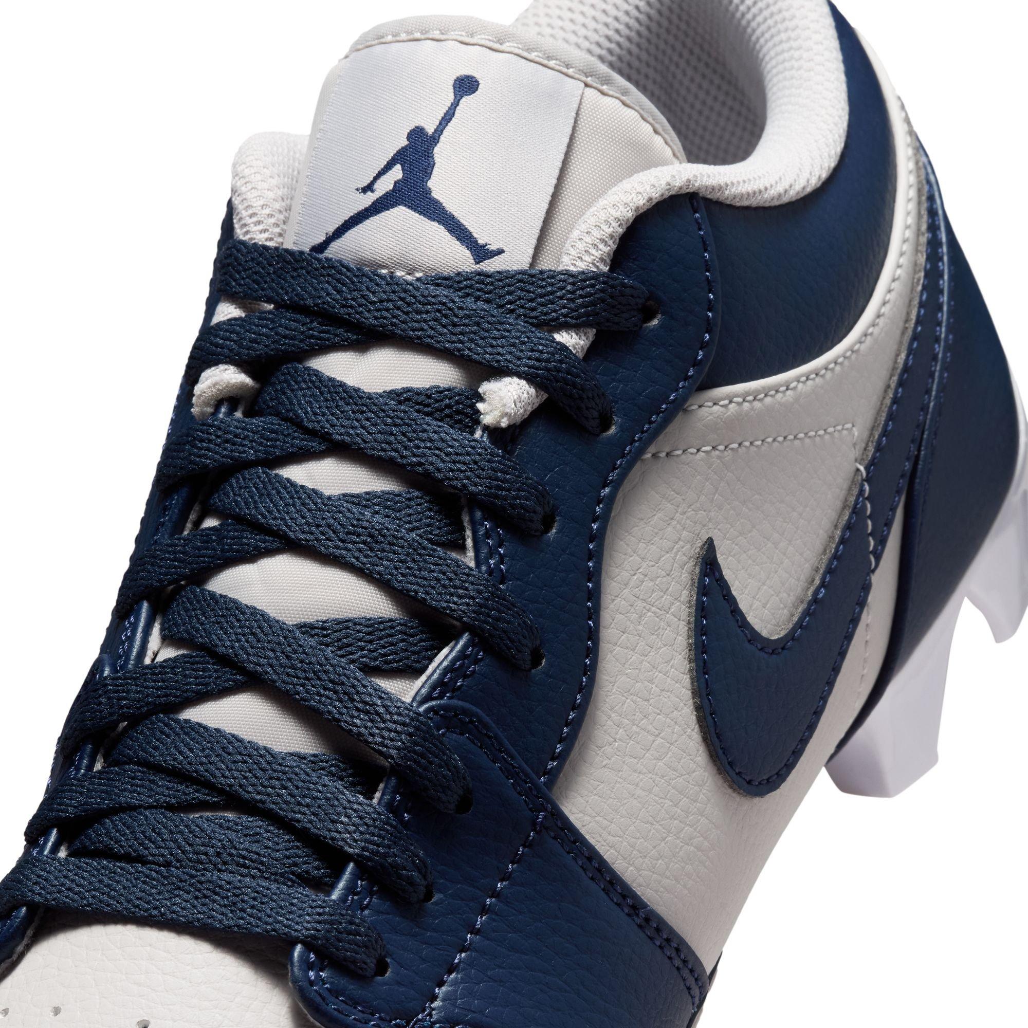 Jordan 1 Low TD "Wolf Grey" Men's Football Cleat - WOLF GREY/COLLEGE NAVY/WHITE Thumbnail View 5