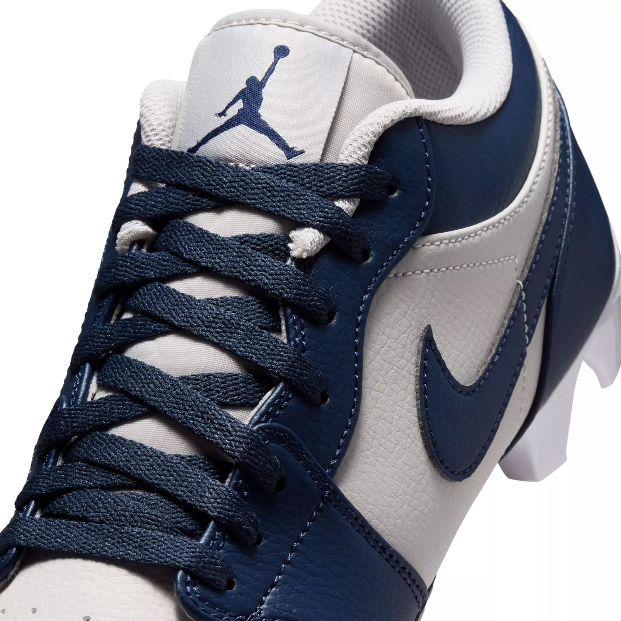Jordan 1 Low TD "Wolf Grey" Men's Football Cleat - WOLF GREY/COLLEGE NAVY/WHITE