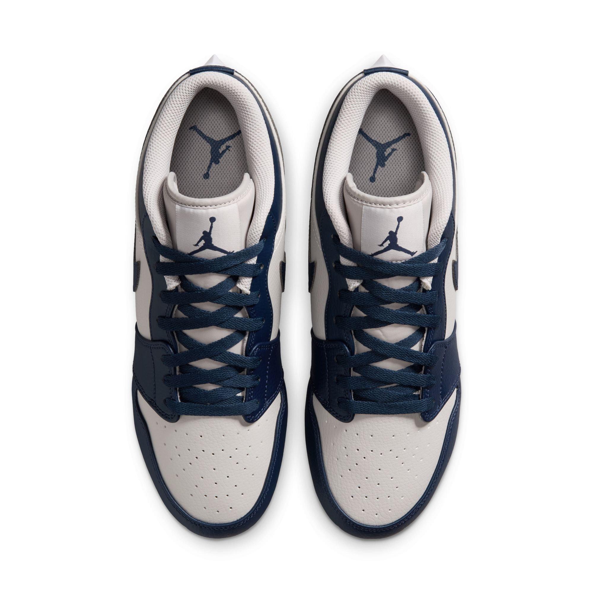 Jordan 1 Low TD "Wolf Grey" Men's Football Cleat - WOLF GREY/COLLEGE NAVY/WHITE Thumbnail View 11