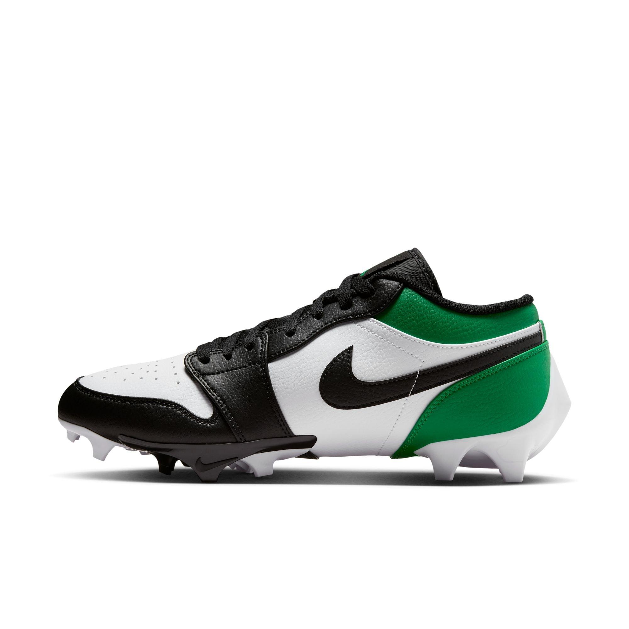 Jordan 1 Low TD "Black/Lucky Green" Men's Football Cleat - BLACK/LUCKY GREEN/WHITE Thumbnail View 8