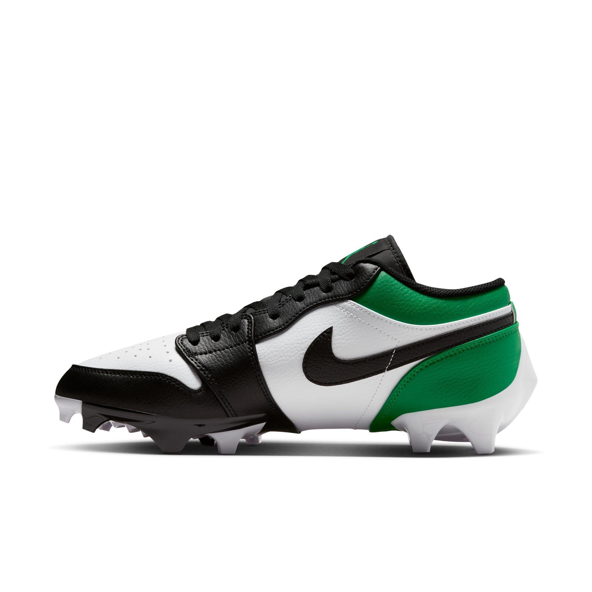 Jordan 1 Low TD "Black/Lucky Green" Men's Football Cleat - BLACK/LUCKY GREEN/WHITE Thumbnail View 9