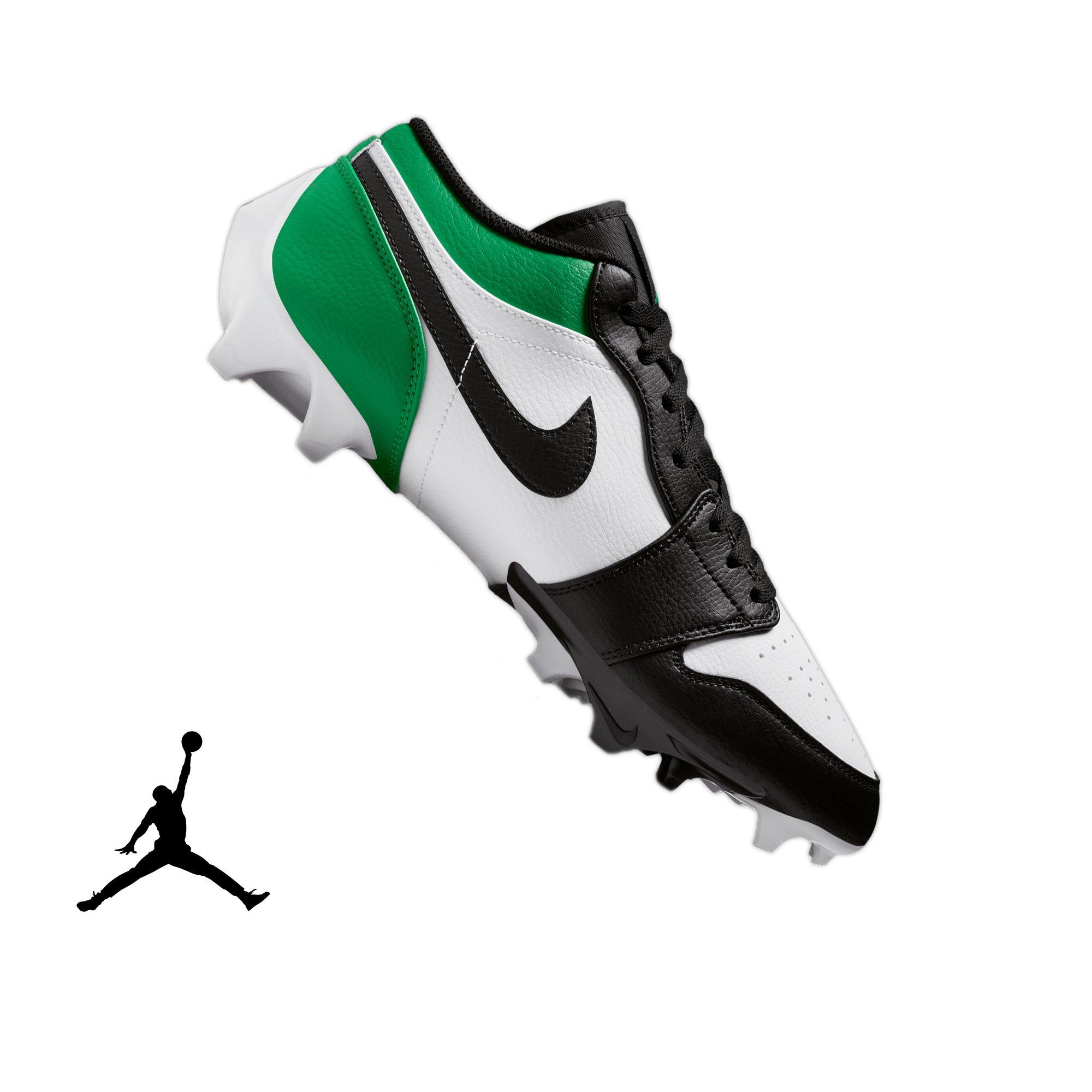 Jordan 1 Low TD "Black/Lucky Green" Men's Football Cleat - BLACK/LUCKY GREEN/WHITE Thumbnail View 1
