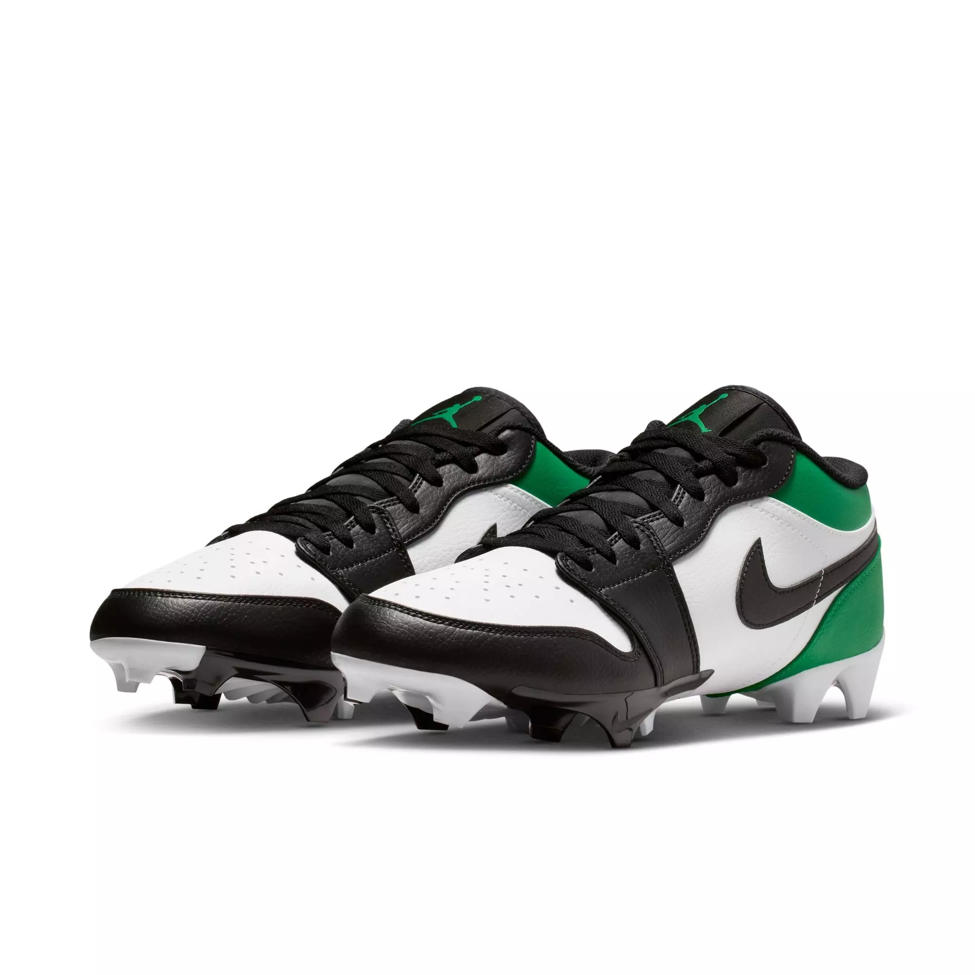 Jordan 1 Low TD "Black/Lucky Green" Men's Football Cleat - BLACK/LUCKY GREEN/WHITE
