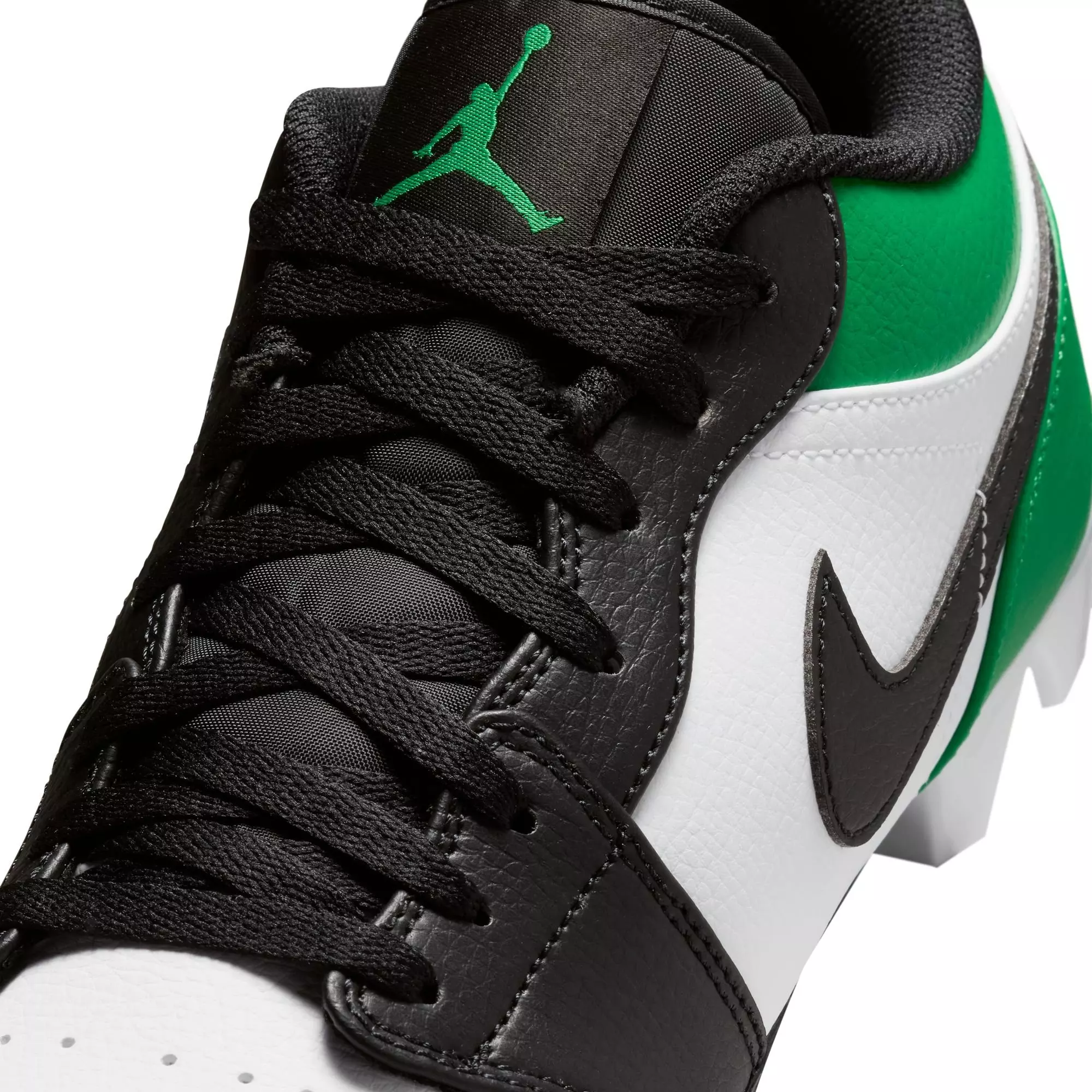 Jordan 1 Low TD "Black/Lucky Green" Men's Football Cleat - BLACK/LUCKY GREEN/WHITE