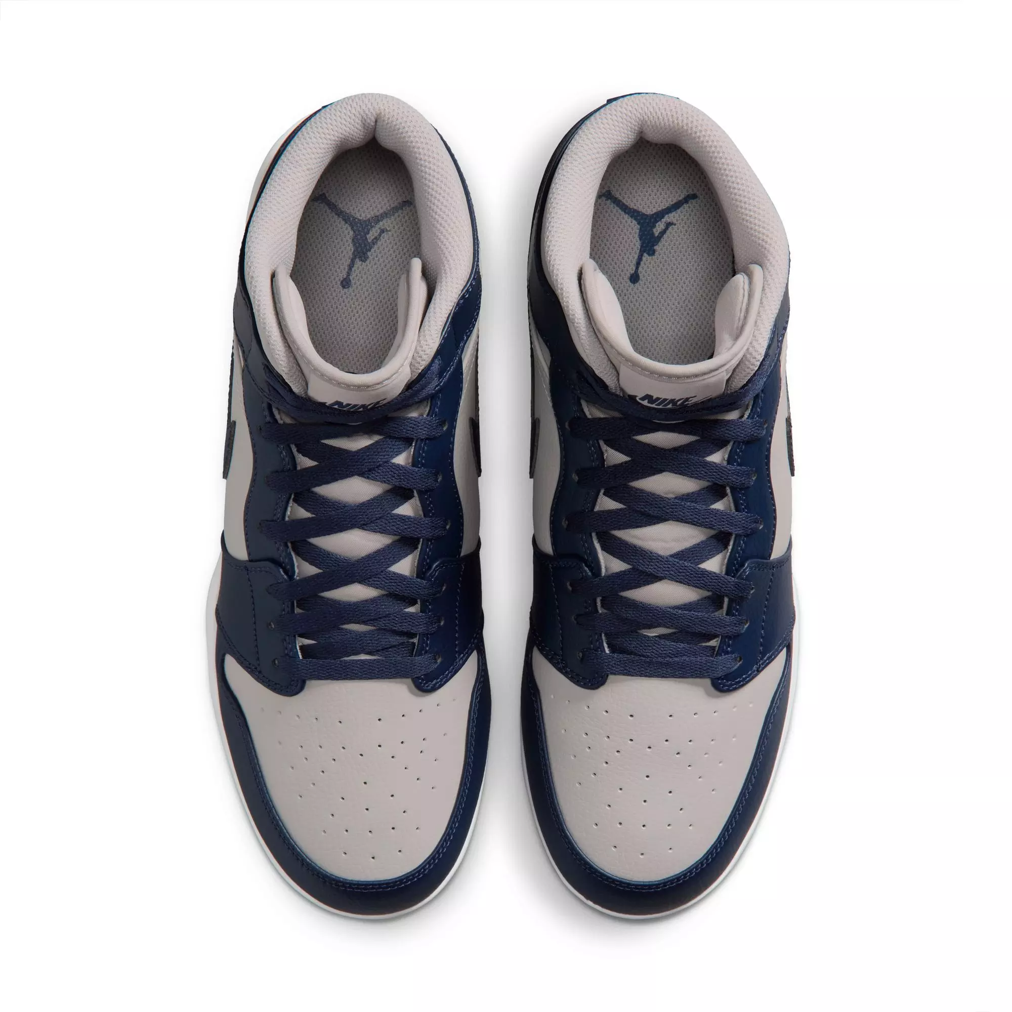 Jordan 1 Mid TD "Wolf Grey" Men's Football Cleat - WOLF GREY/COLLEGE NAVY/WHITE