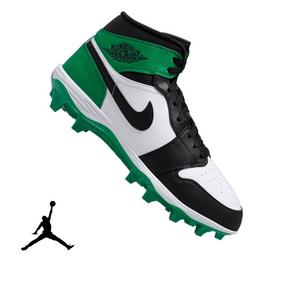 Jordan 1 Mid TD "Black/Lucky Green" Men's Football Cleat