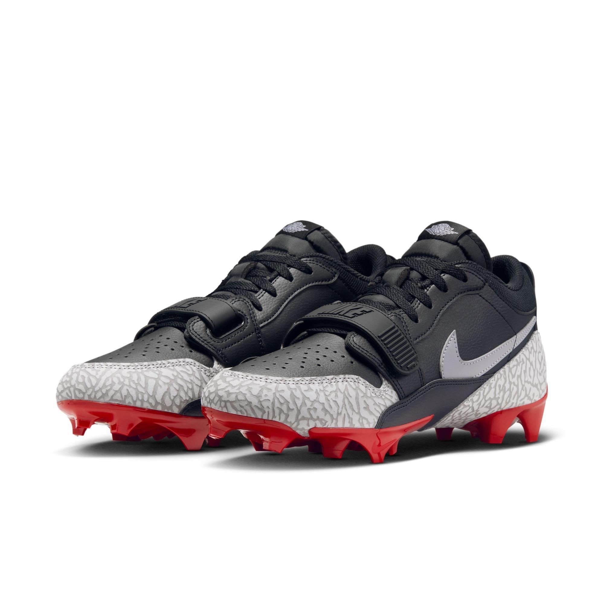 Jordan Legacy 312 Low TD "Black/Cement Grey/White/Varsity Red" Men's Football Cleat - BLACK/GREY/RED Thumbnail View 5