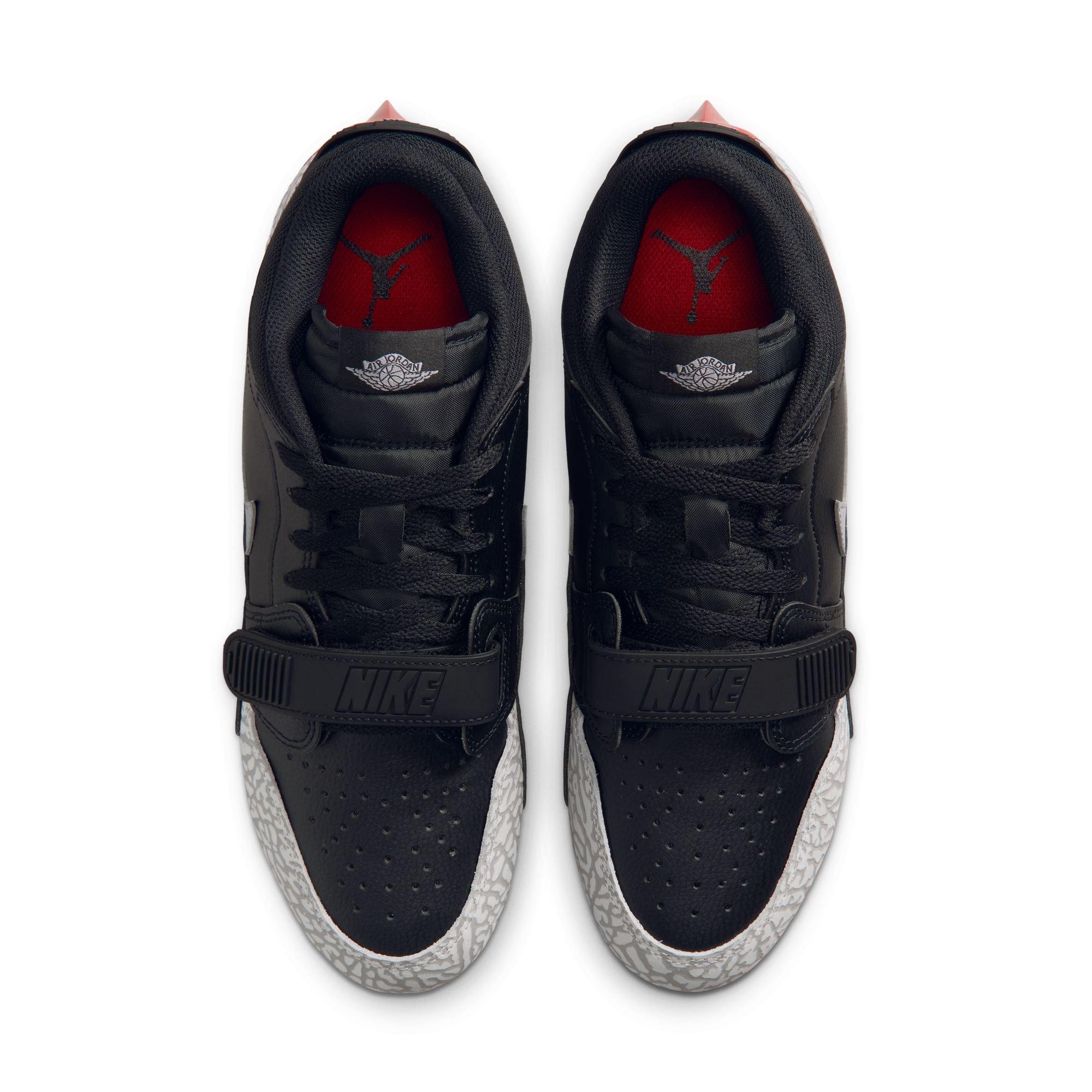 Jordan Legacy 312 Low TD "Black/Cement Grey/White/Varsity Red" Men's Football Cleat - BLACK/GREY/RED Thumbnail View 6
